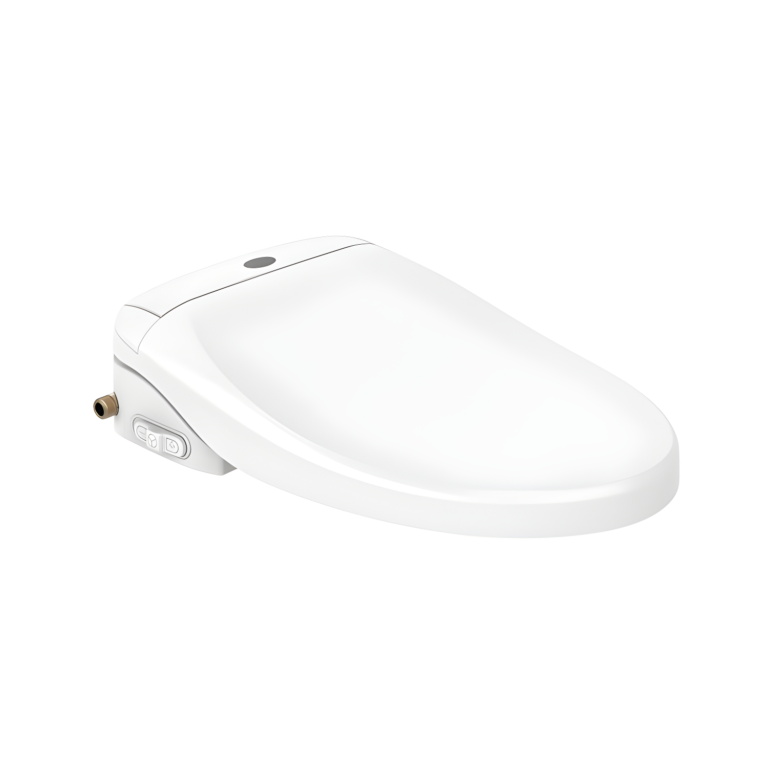 White Plastic Elongated Heated Bidet Toilet Seat with Remote