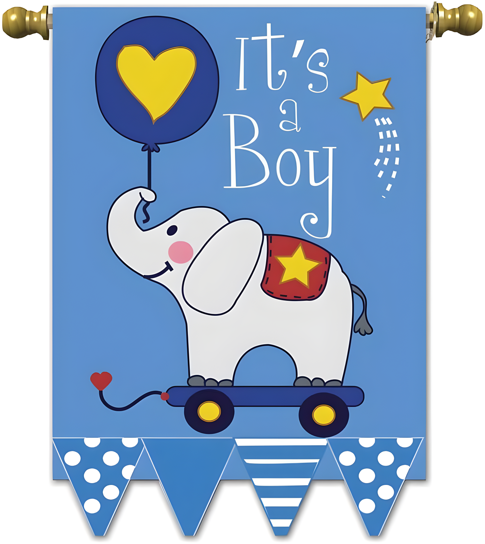 Blue Elephant It's a Boy Garden Flag with Applique