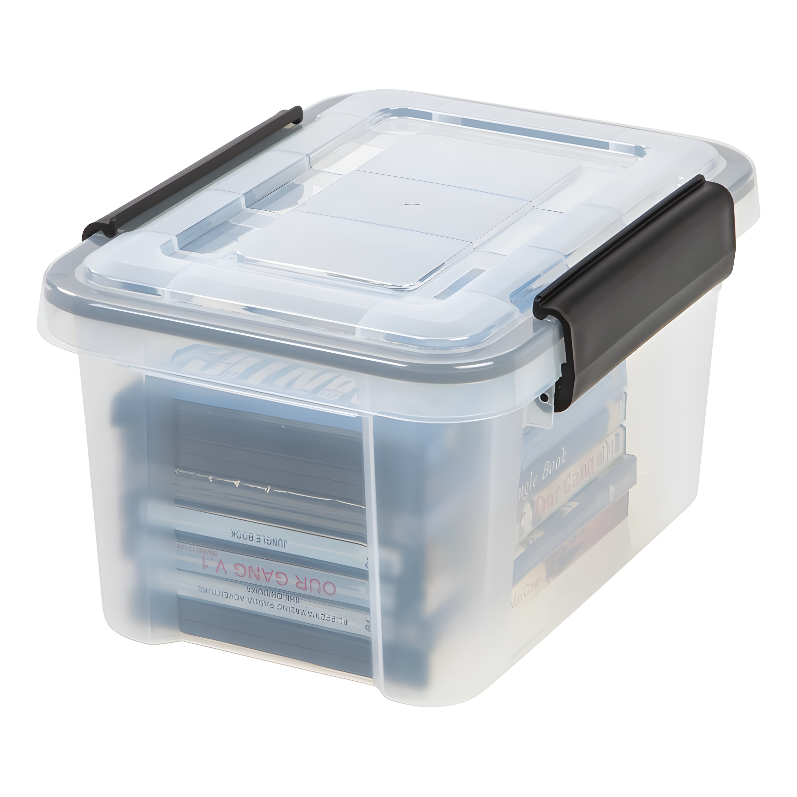 Clear Heavy-Duty Stackable Plastic Storage Box with Lid, 1.6 gal