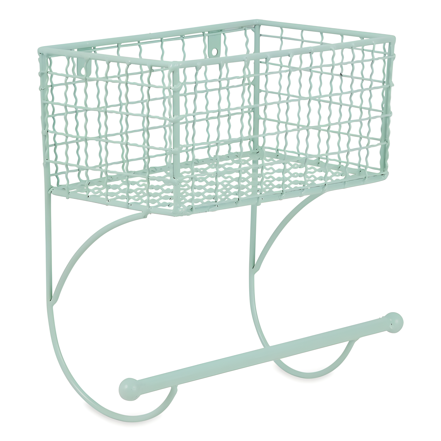 Aqua Blue Metal Farmhouse Wall Towel Rack