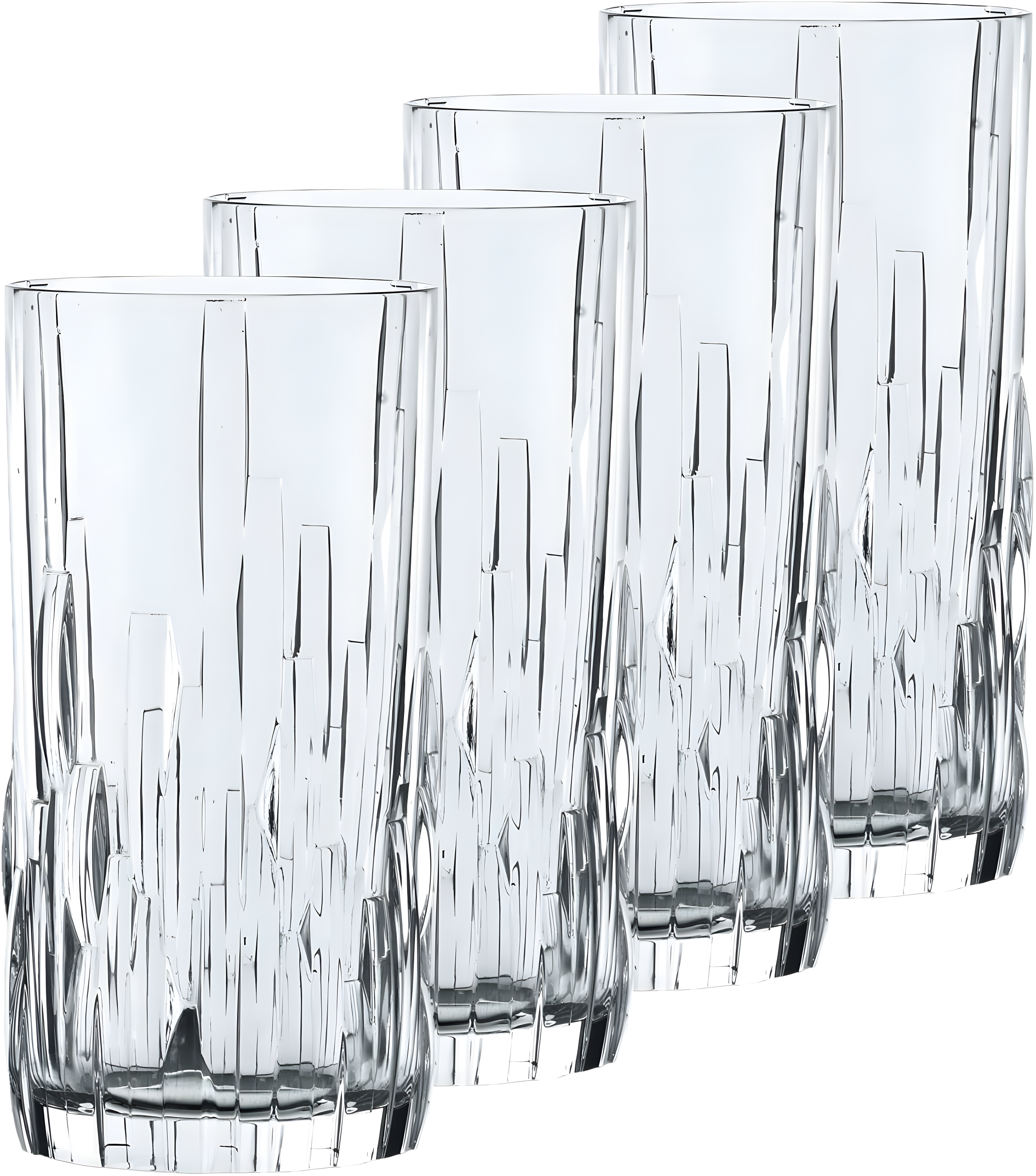 Shu Fa Clear Crystal Long Drink Glass Set of 4