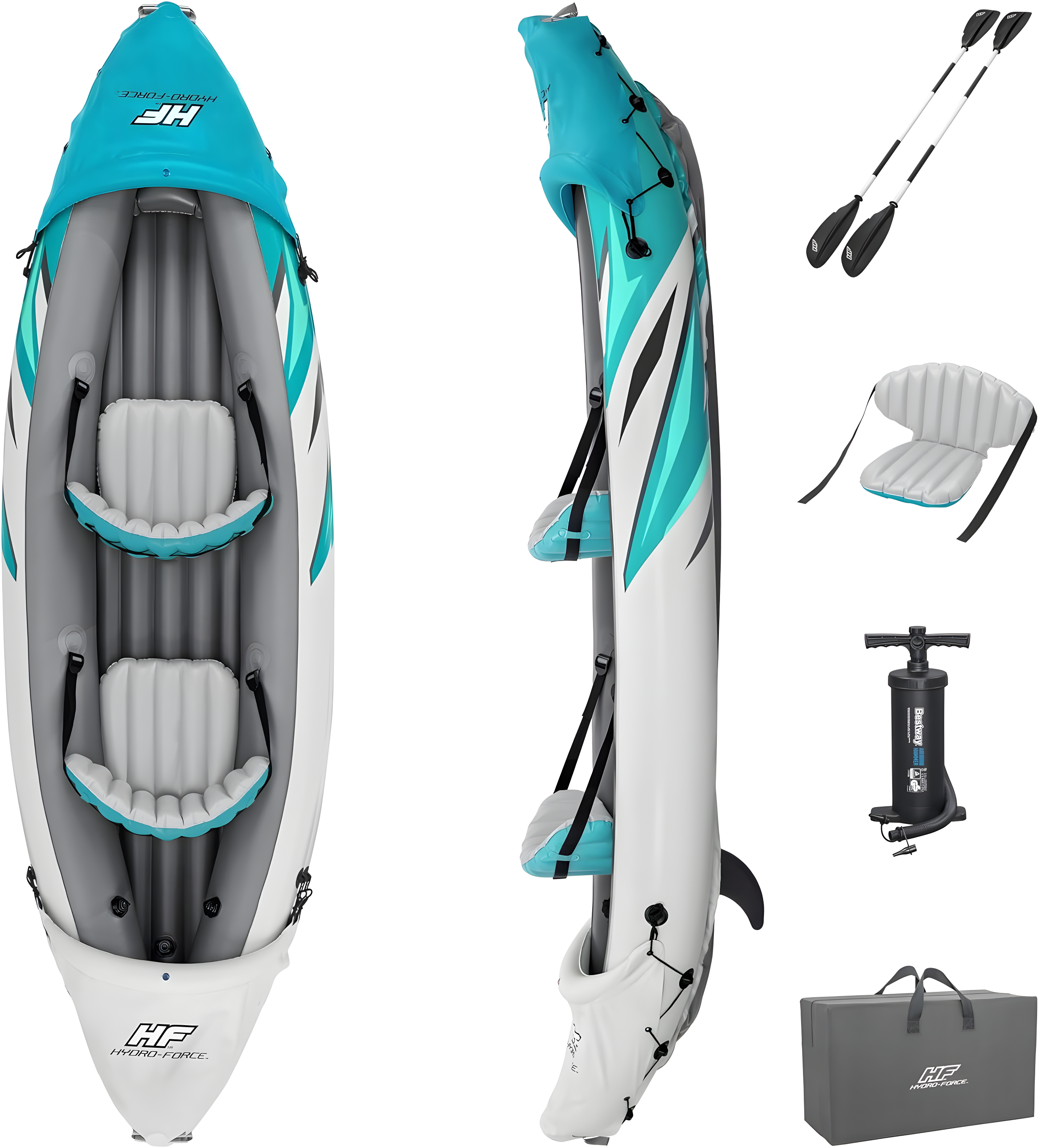 Hydro-Force 2-Person Inflatable Sea Kayak Set with Paddles