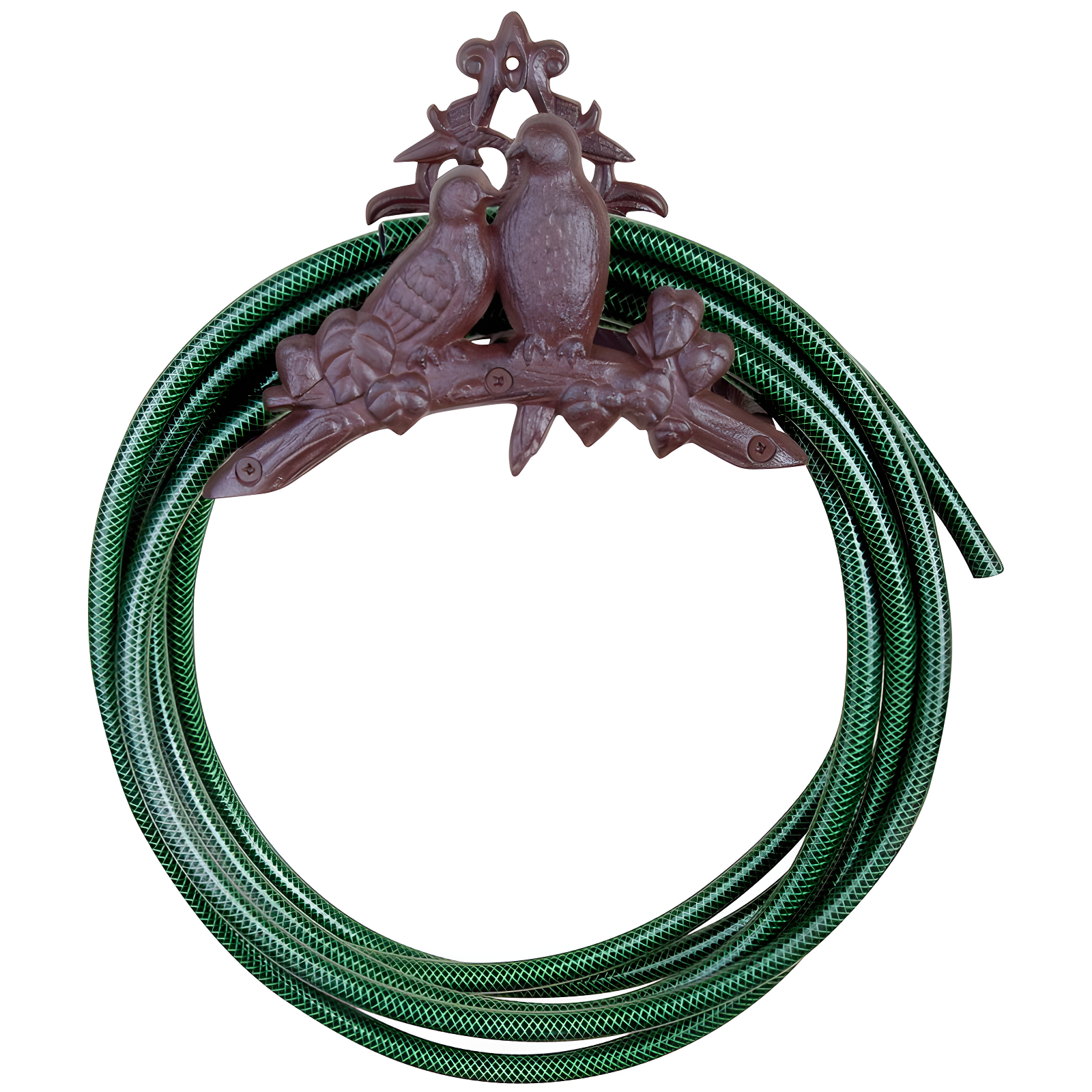 Brown Cast Iron Bird Silhouette Wall Hose Holder