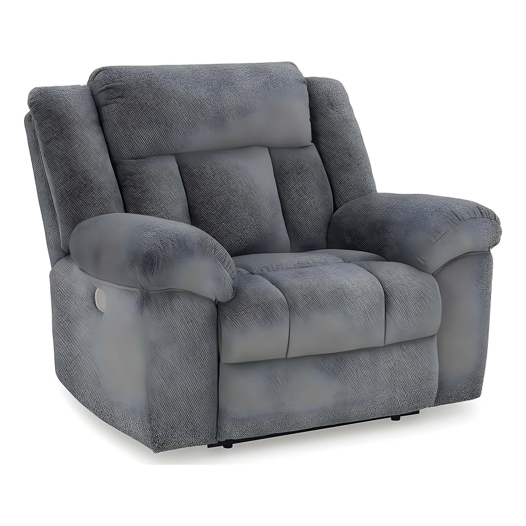 Slate Gray Metal Transitional Power Recliner with Adjustable Headrest