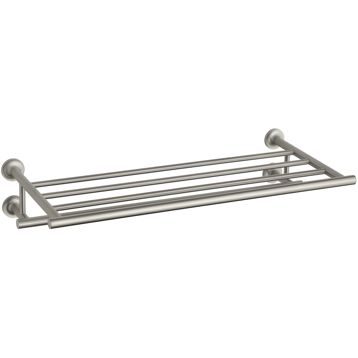 Elegant Brushed Nickel 24" Wall-Mounted Towel Shelf