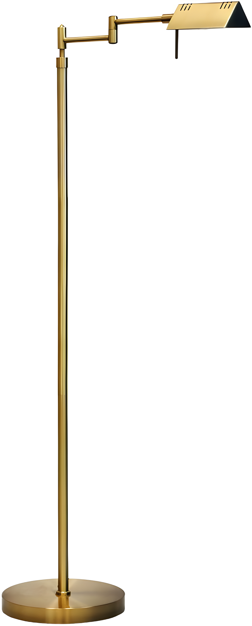 Adjustable Gold LED Pharmacy Floor Lamp with Swing Arms