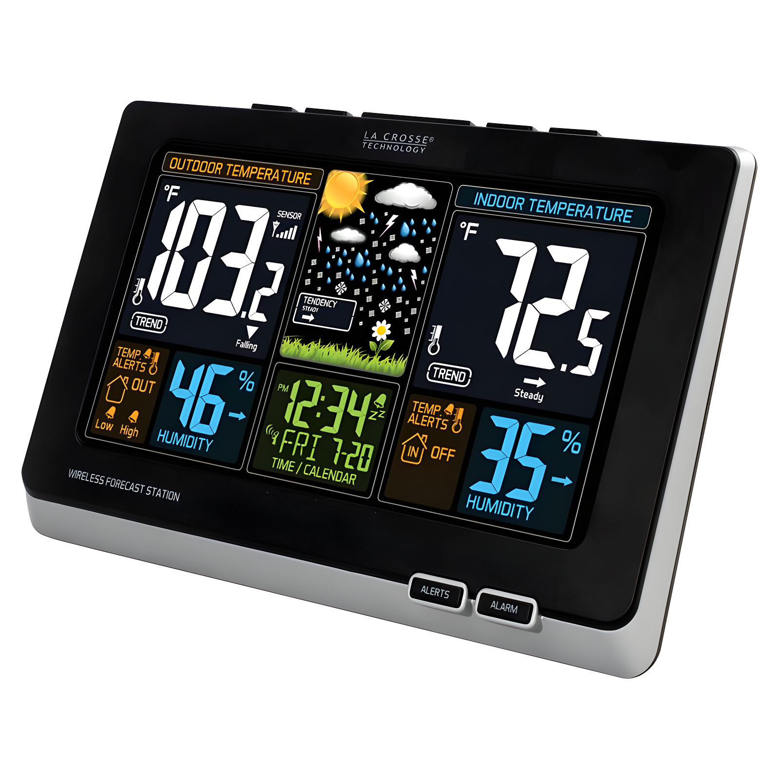 Wireless Multi-Color Digital Weather Station with Humidity Sensor