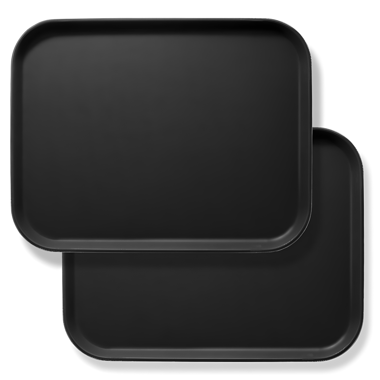 Jubilee 14" x 18" Black Rectangular Non-Skid Serving Trays, Set of 2