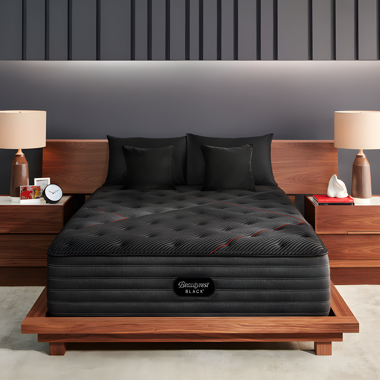 King Black Pillowtop Innerspring Gel Memory Foam Mattress