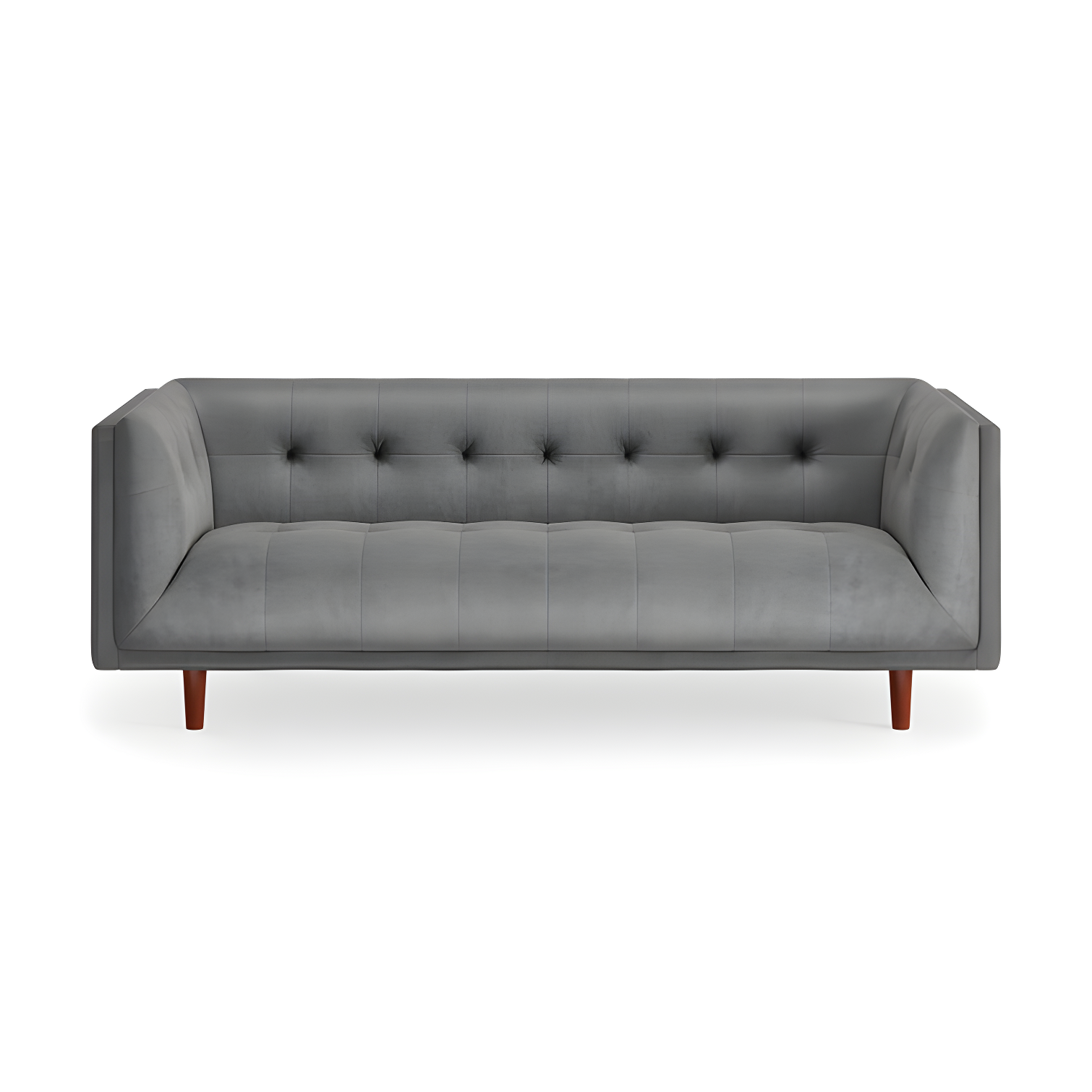 Platinum Velvet Tufted 82'' Tuxedo Sofa with Wood Frame