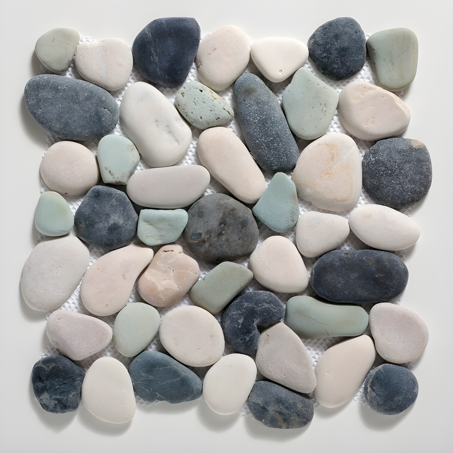 Multicolor Natural Stone Pebble Mosaic Tile Sheet