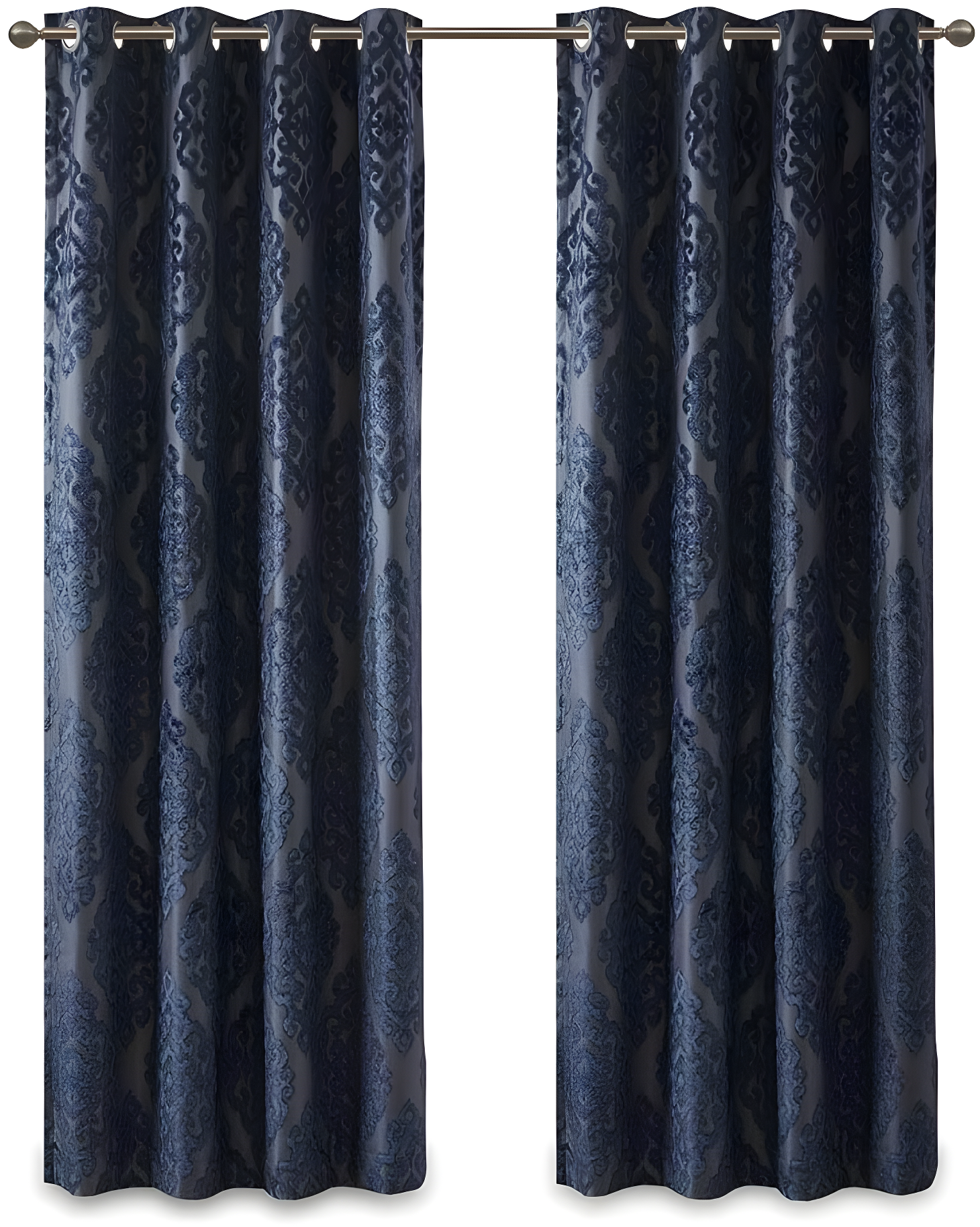 Navy Polyester Blackout Grommet Top Curtain Panel, 50 x 108 in