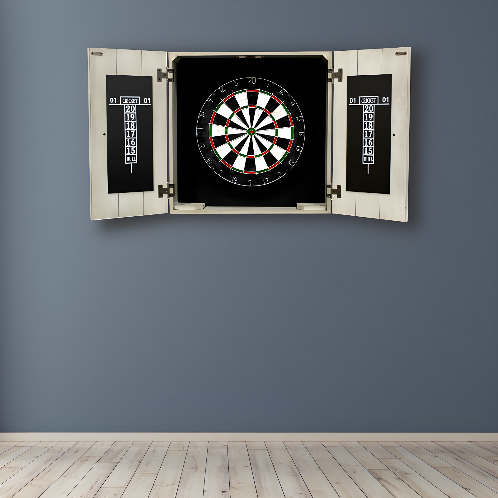 Drifter Timberwood Solid Poplar Dartboard Cabinet Set with Darts