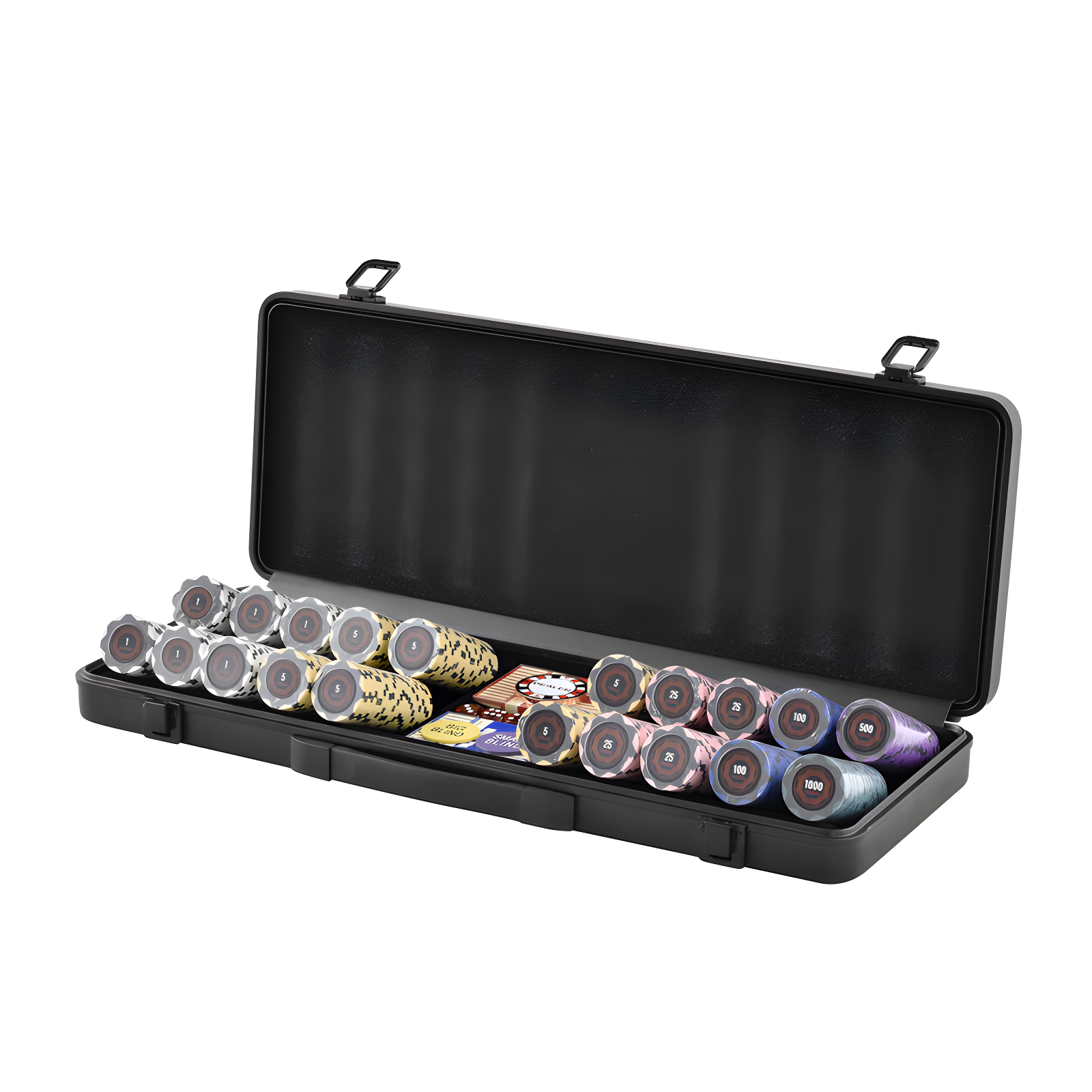 500-Piece Multicolor Clay Poker Chip Set with Carrying Case