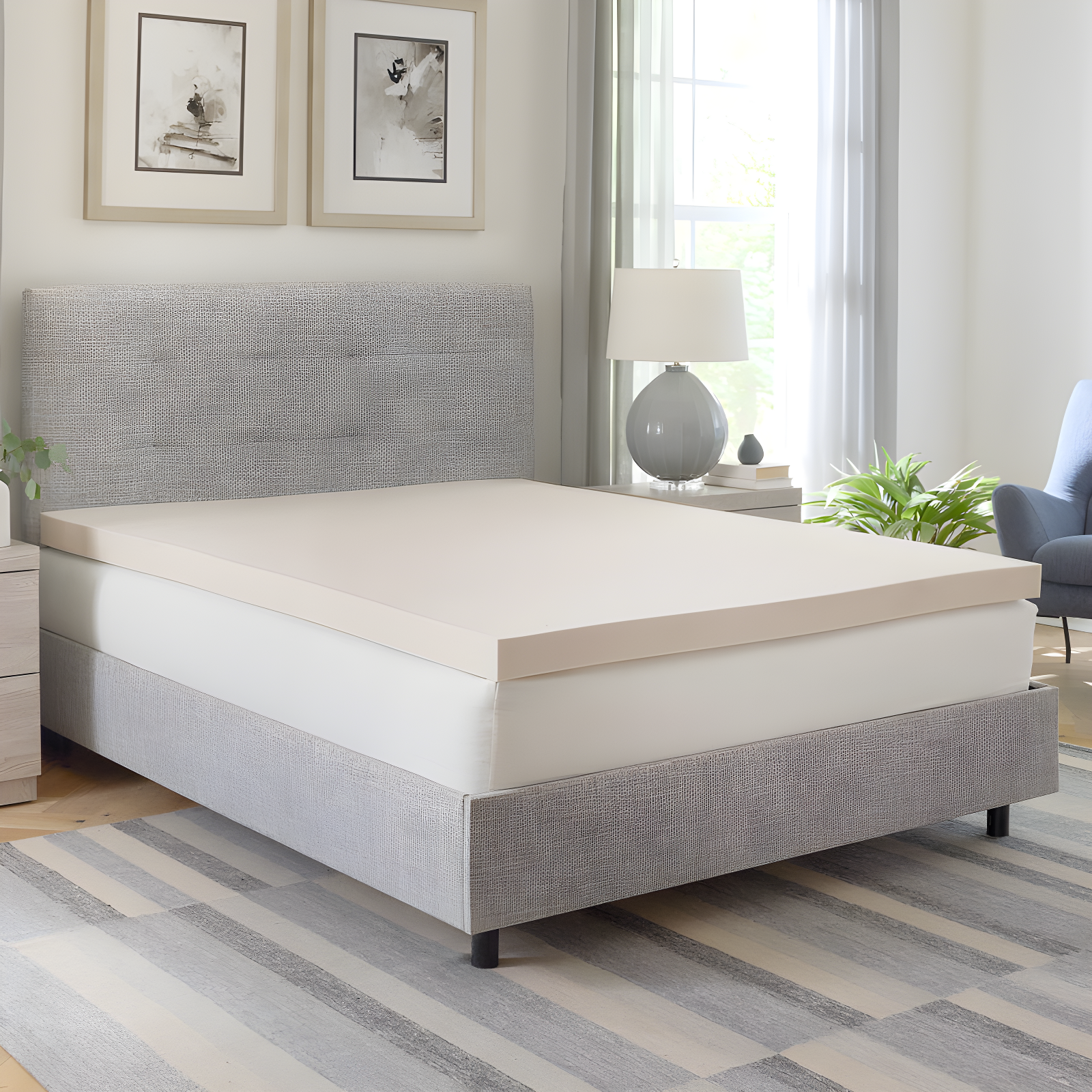 Twin XL Copper Infused Memory Foam Mattress Topper