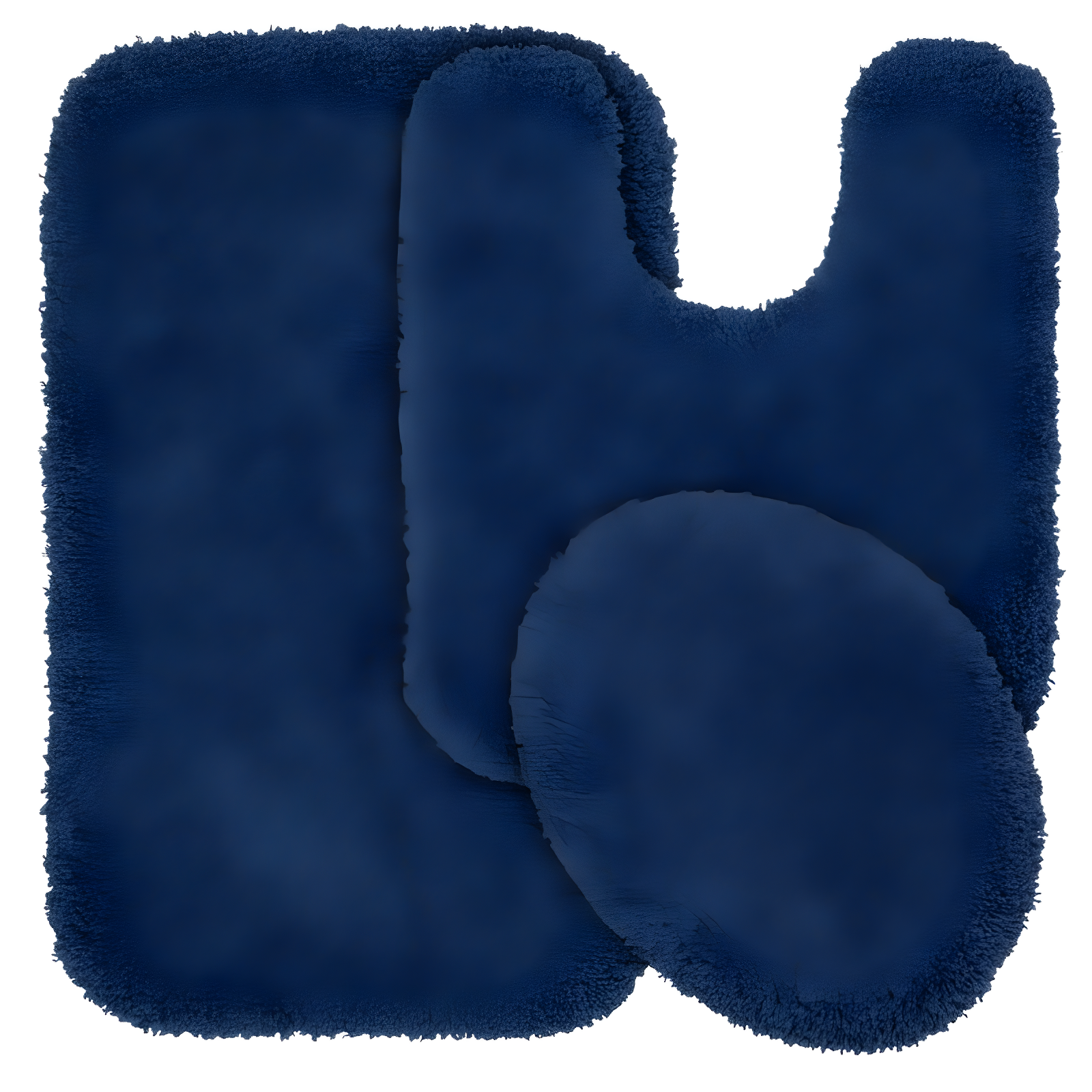 Navy Shaggy Nylon 3-Piece Bath Rug Set