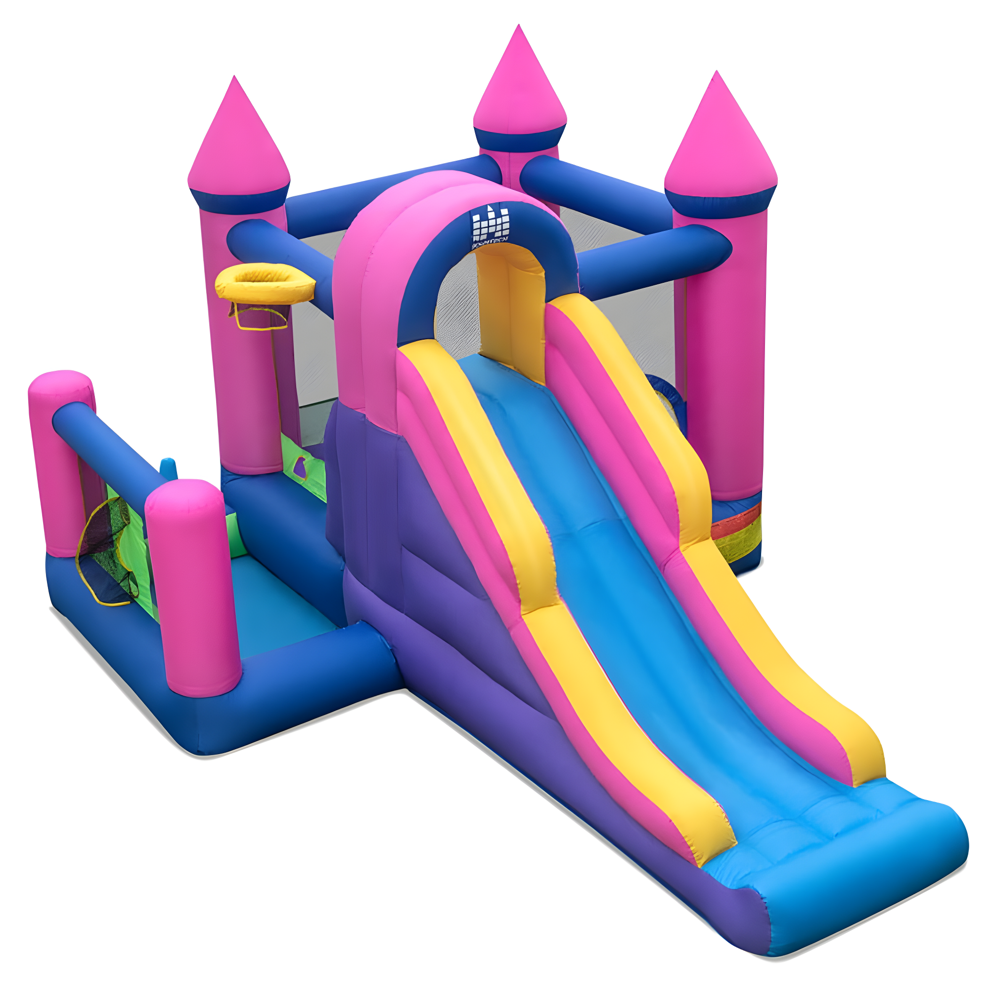 Multicolor Castle Theme Kids Inflatable Bounce House with Slide