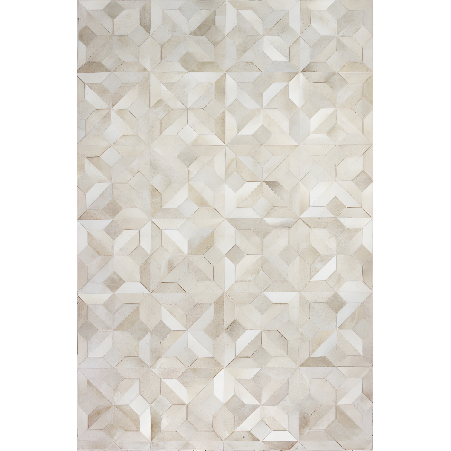 Lux Gray Geometric Handcrafted Cowhide 4' x 6' Area Rug