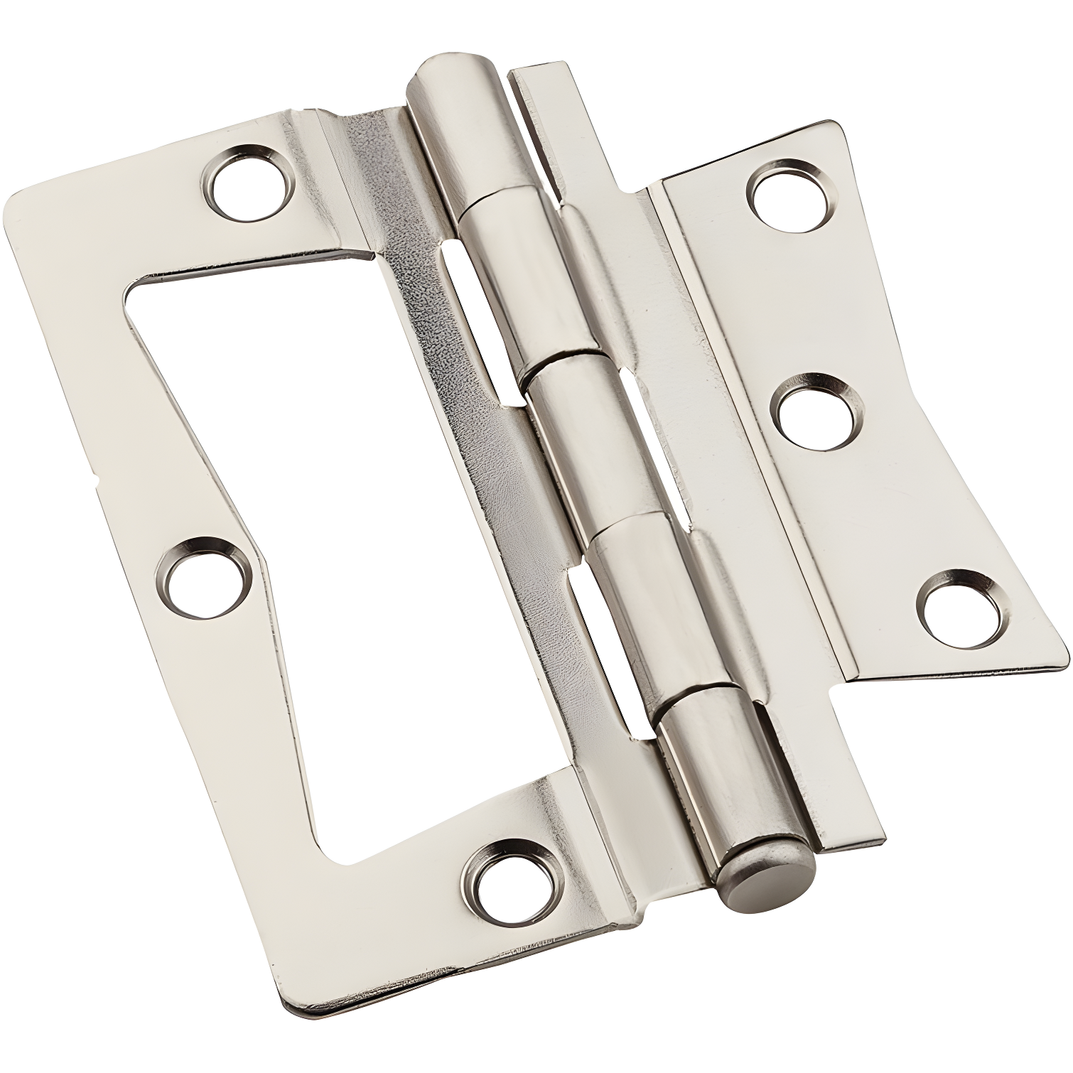 Satin Nickel Surface-Mounted Door Hinge 0.75" H x 3" W