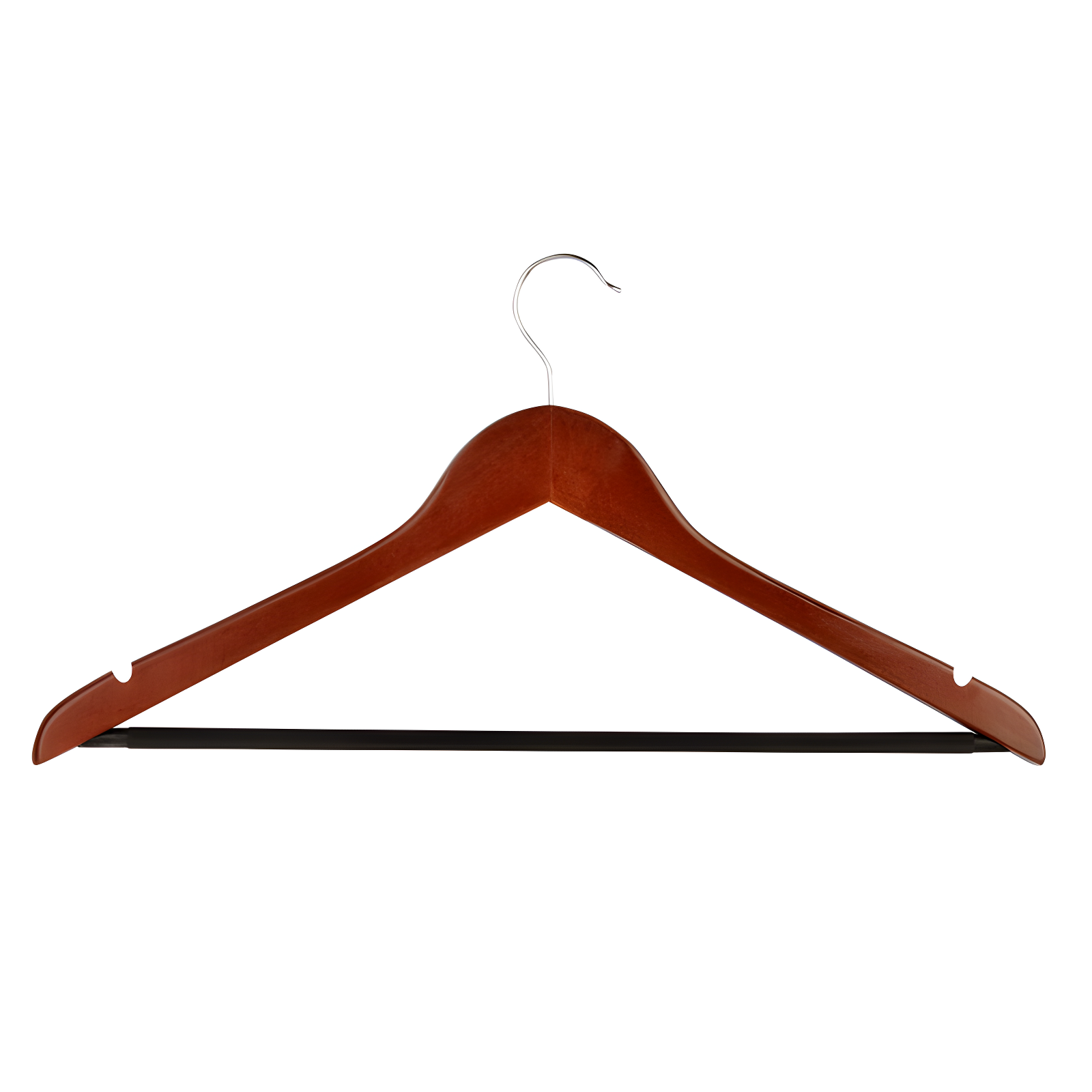 Cherry Wood Non-Slip Swivel Clothes Hangers, 24-Pack