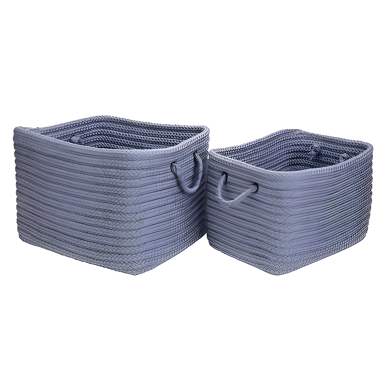 Modern Farmhouse Violet Braided Polypropylene Storage Basket Set