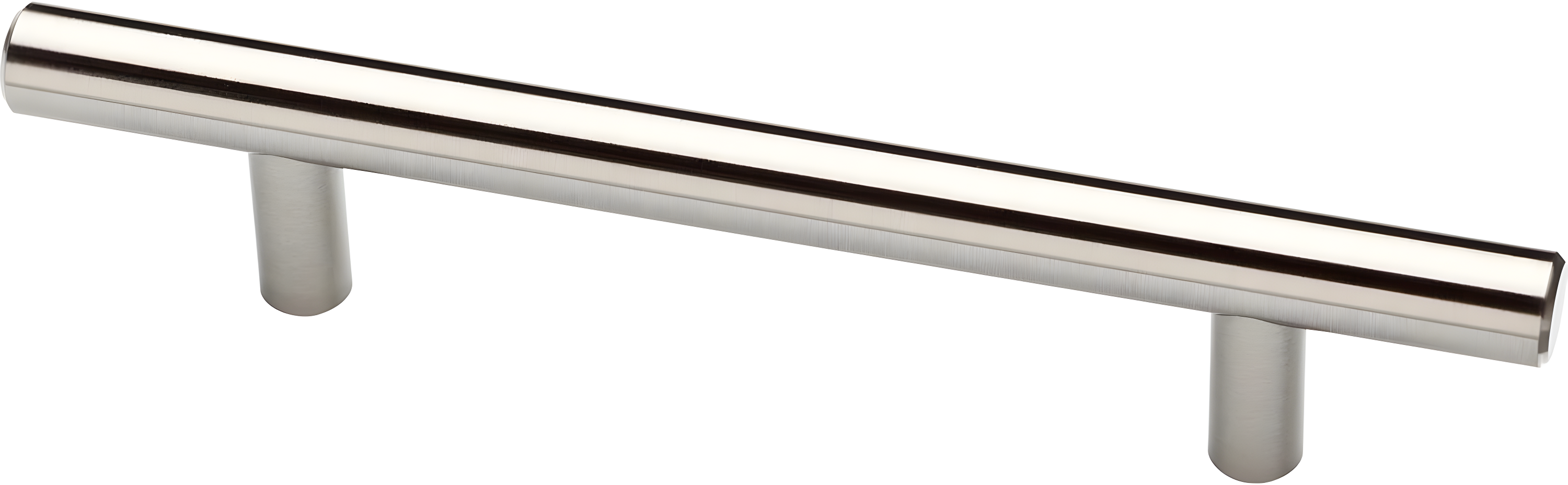 Satin Nickel 4" Modern Brass Bar Cabinet Pulls