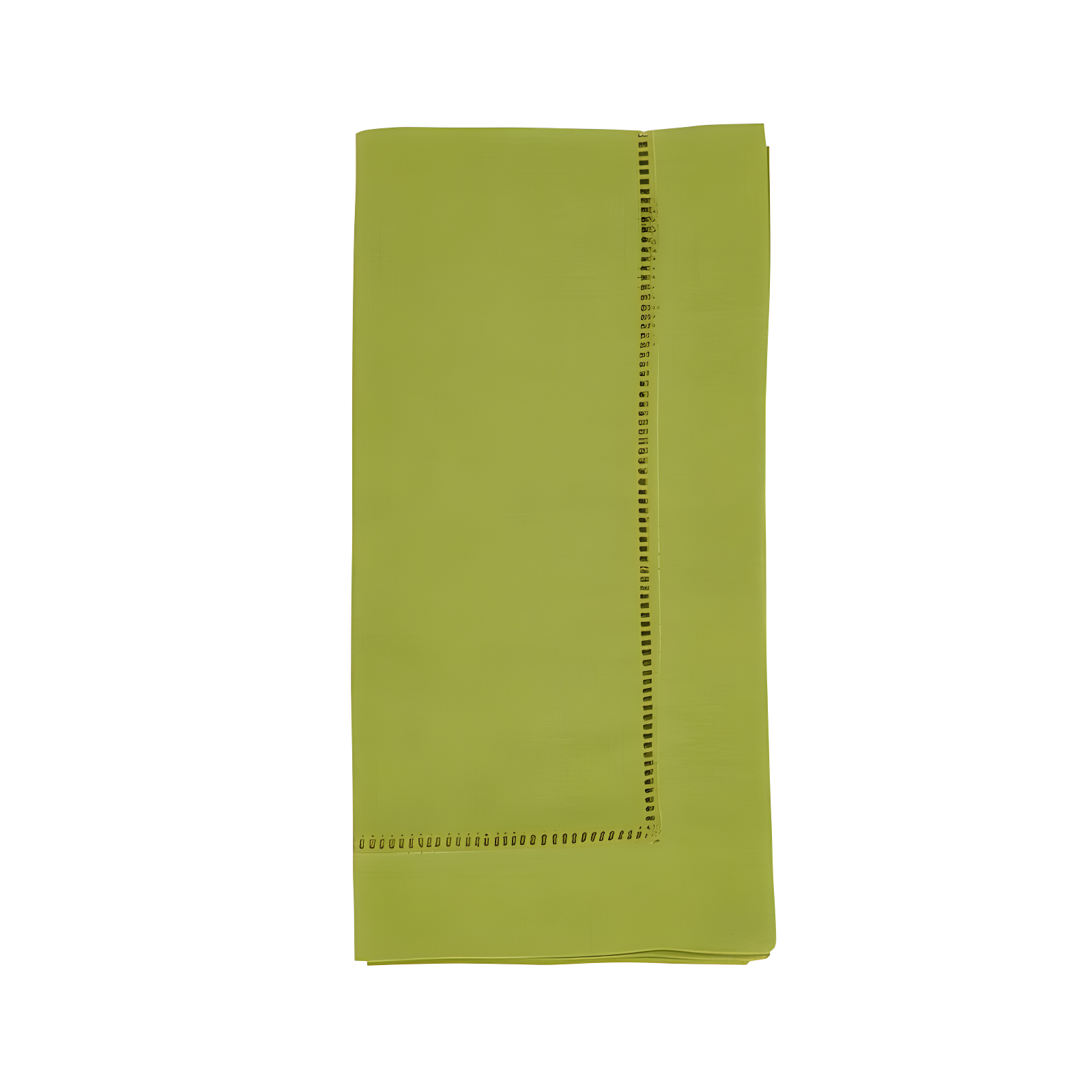 Lime Green Hemstitched Cotton Linen Dinner Napkins, Set of 4