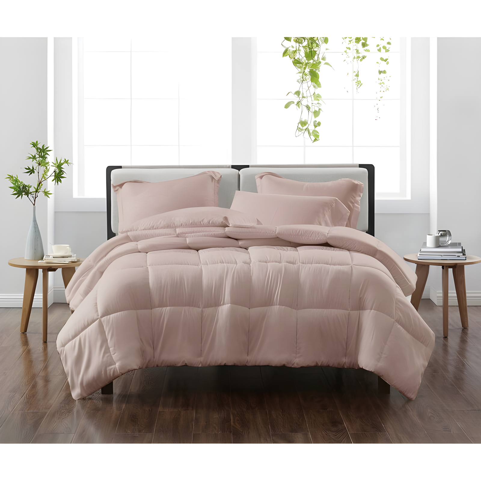 Blush Twin Microfiber Reversible Comforter Set