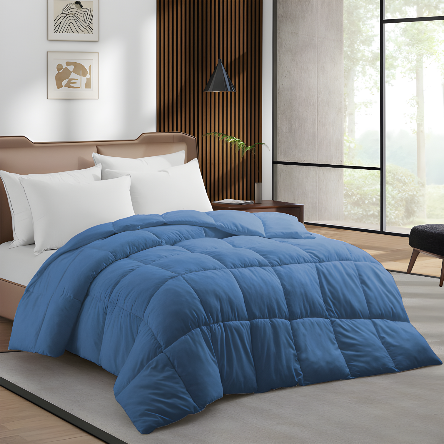 Twin Navy Down Alternative Microfiber Comforter Set