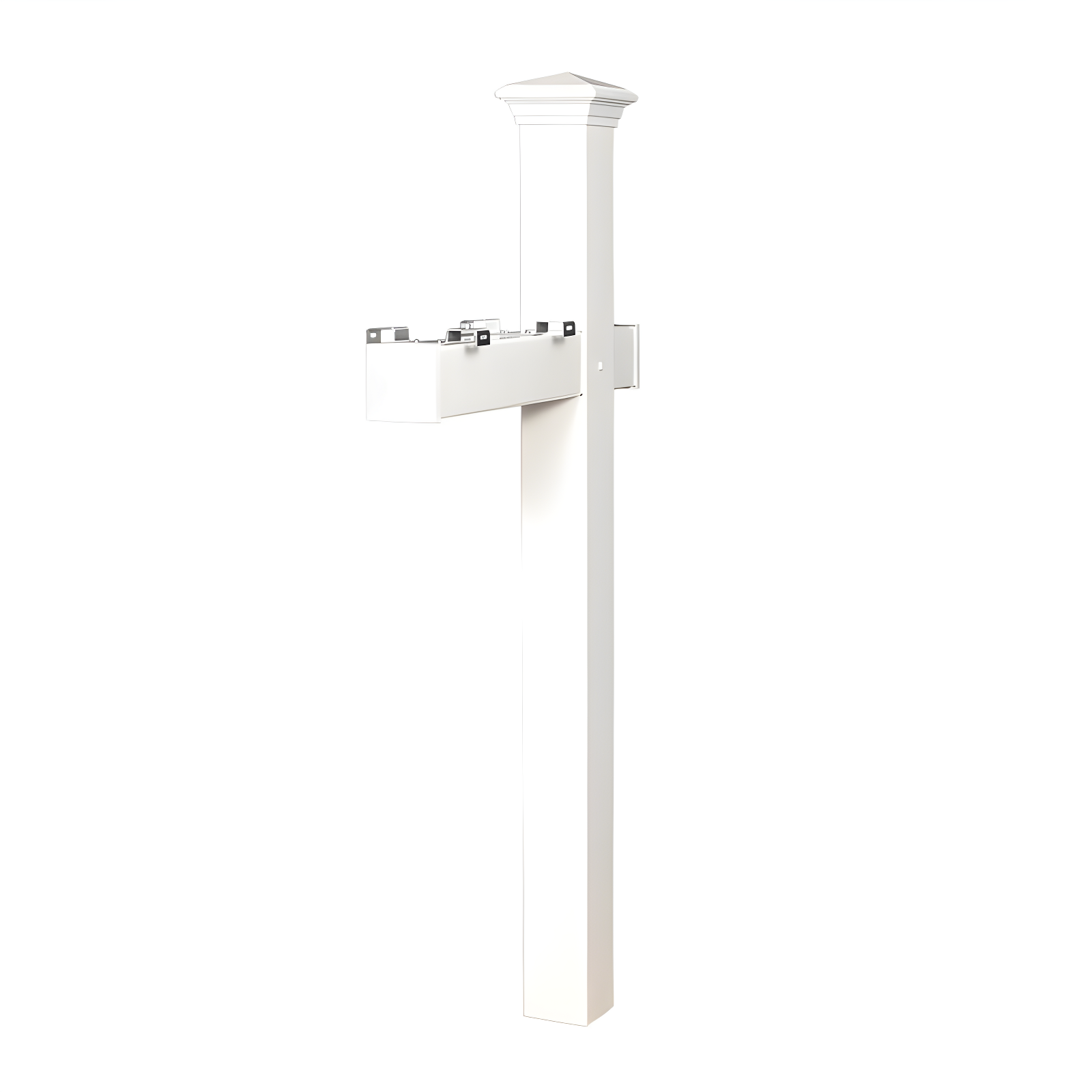 Postal Pro White Polymer 4 x 4 Mount Mailbox Post