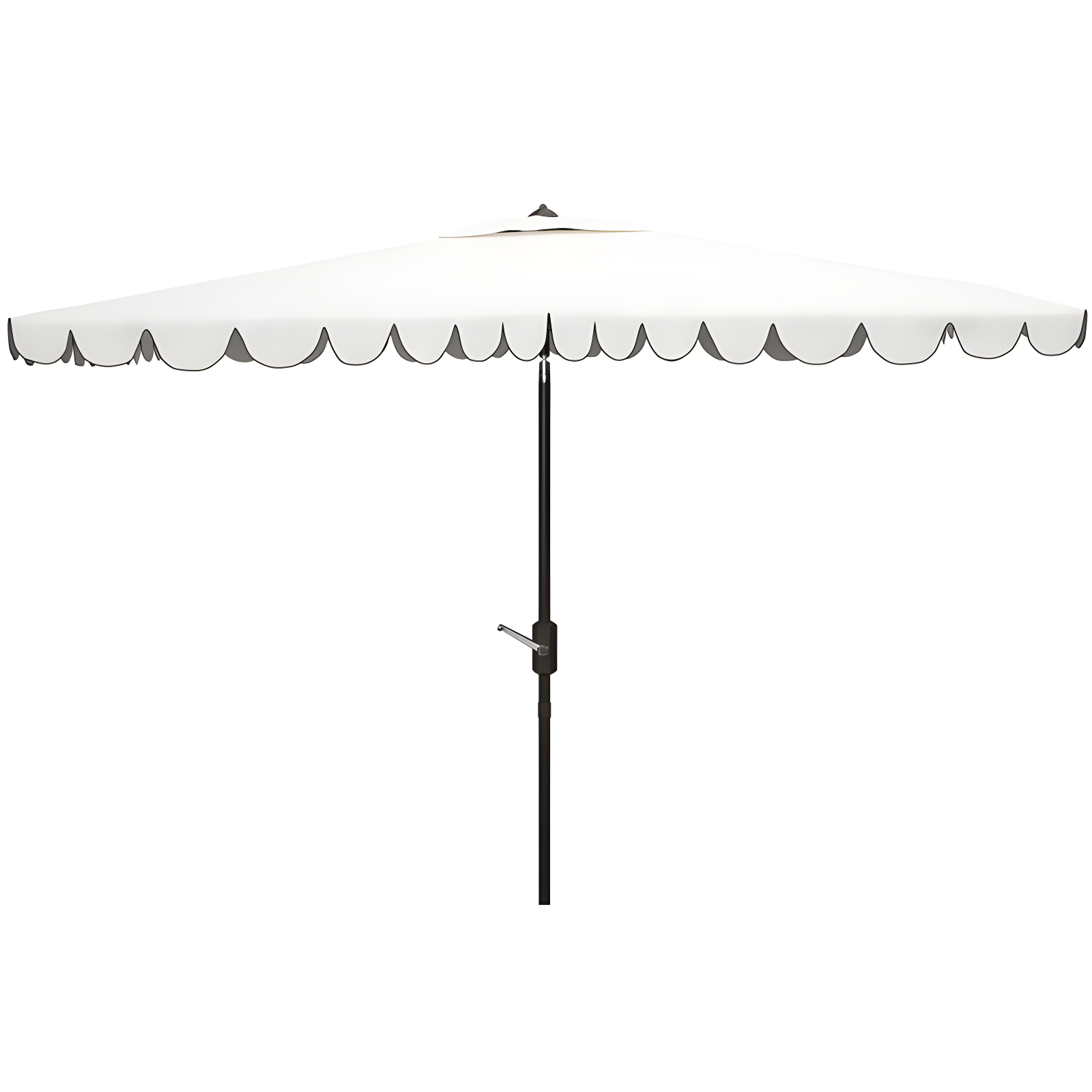 Venice White and Black 6.5 x 10 Ft Rectangular Crank Patio Umbrella