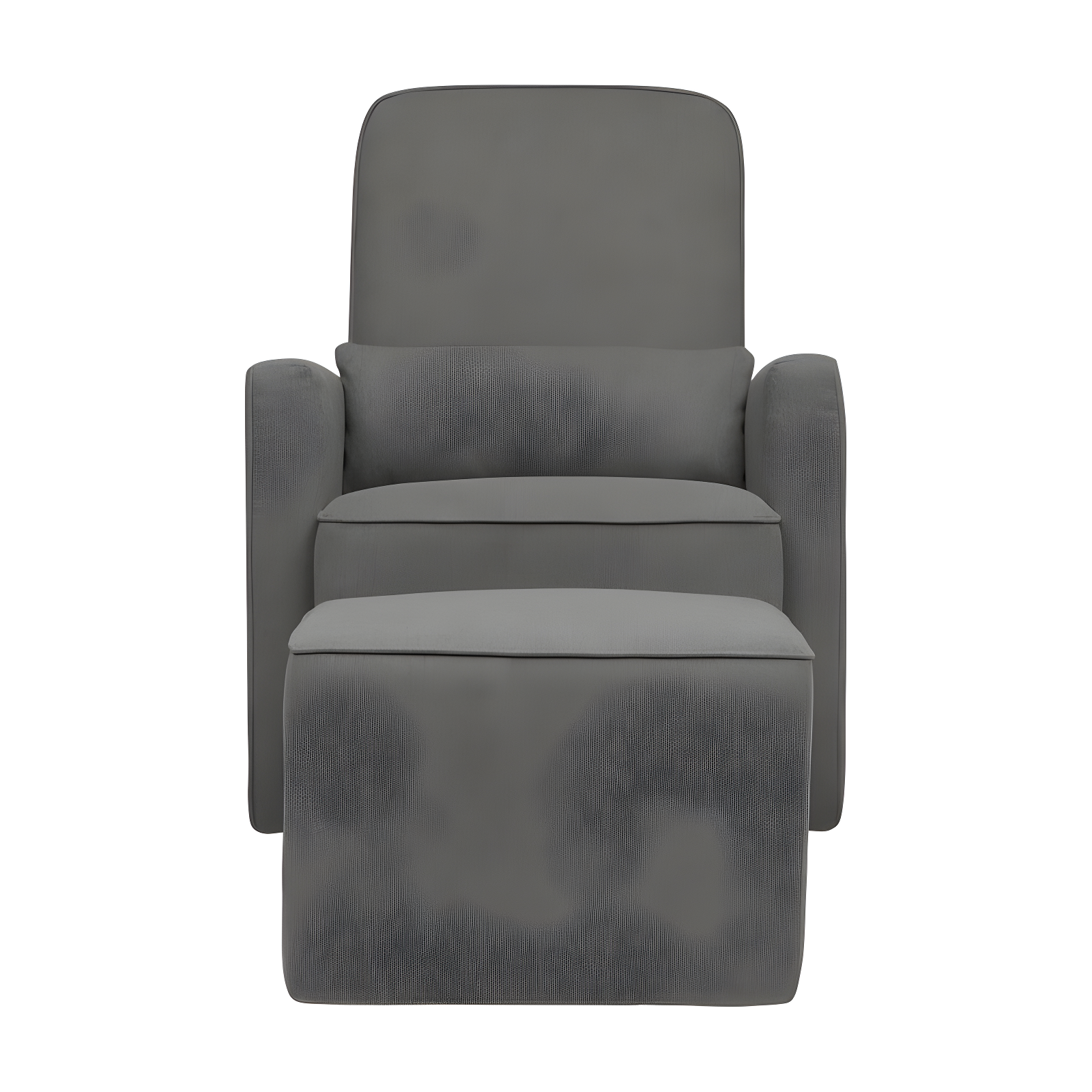 Olive Dark Grey Upholstered Swivel Glider with Ottoman