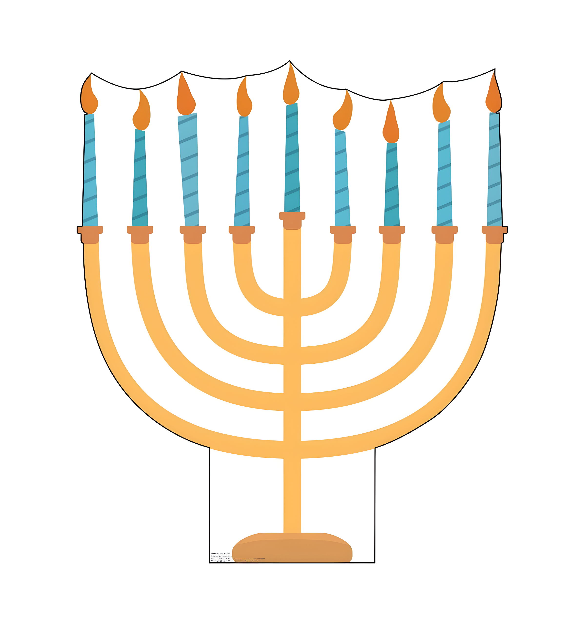 Hanukkah Menorah Cardboard Cutout with Blue Candles, 45 x 39 inches