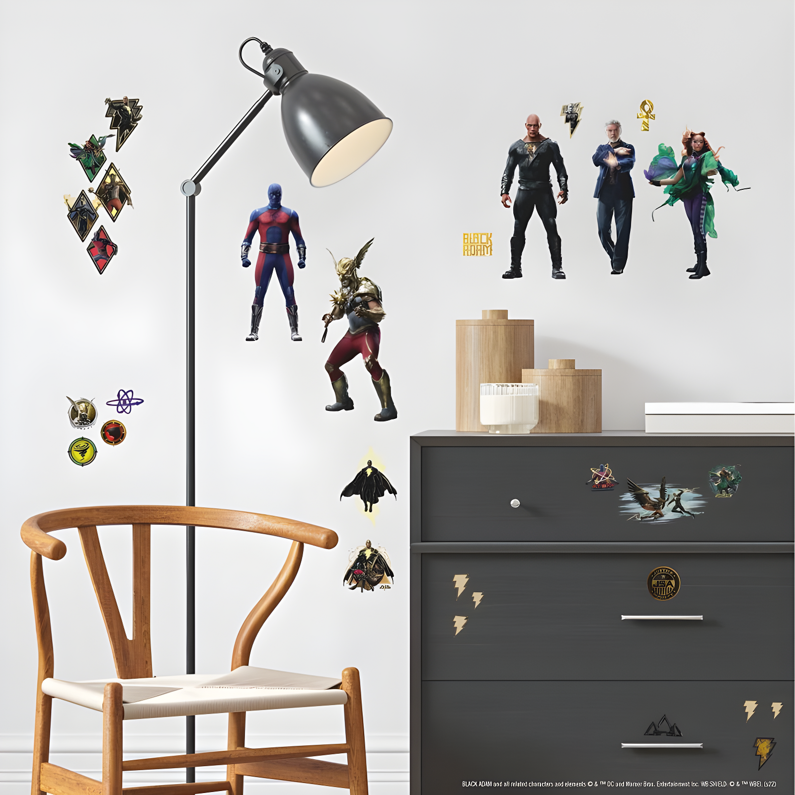 Black Adam and Antiheroes Peel and Stick Wall Decals