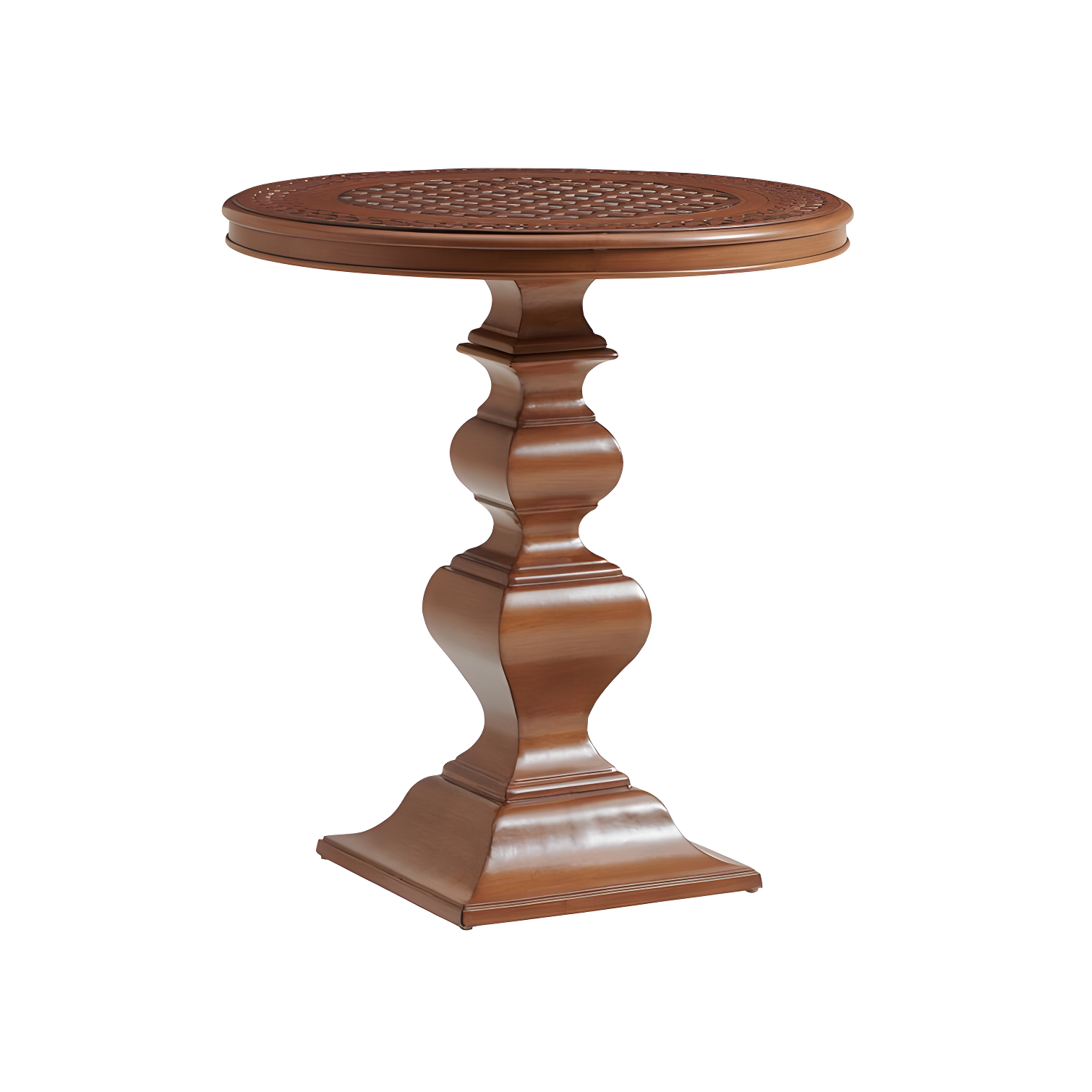 Transitional Harbor Isle 38" Round Brown Aluminum Bistro Table