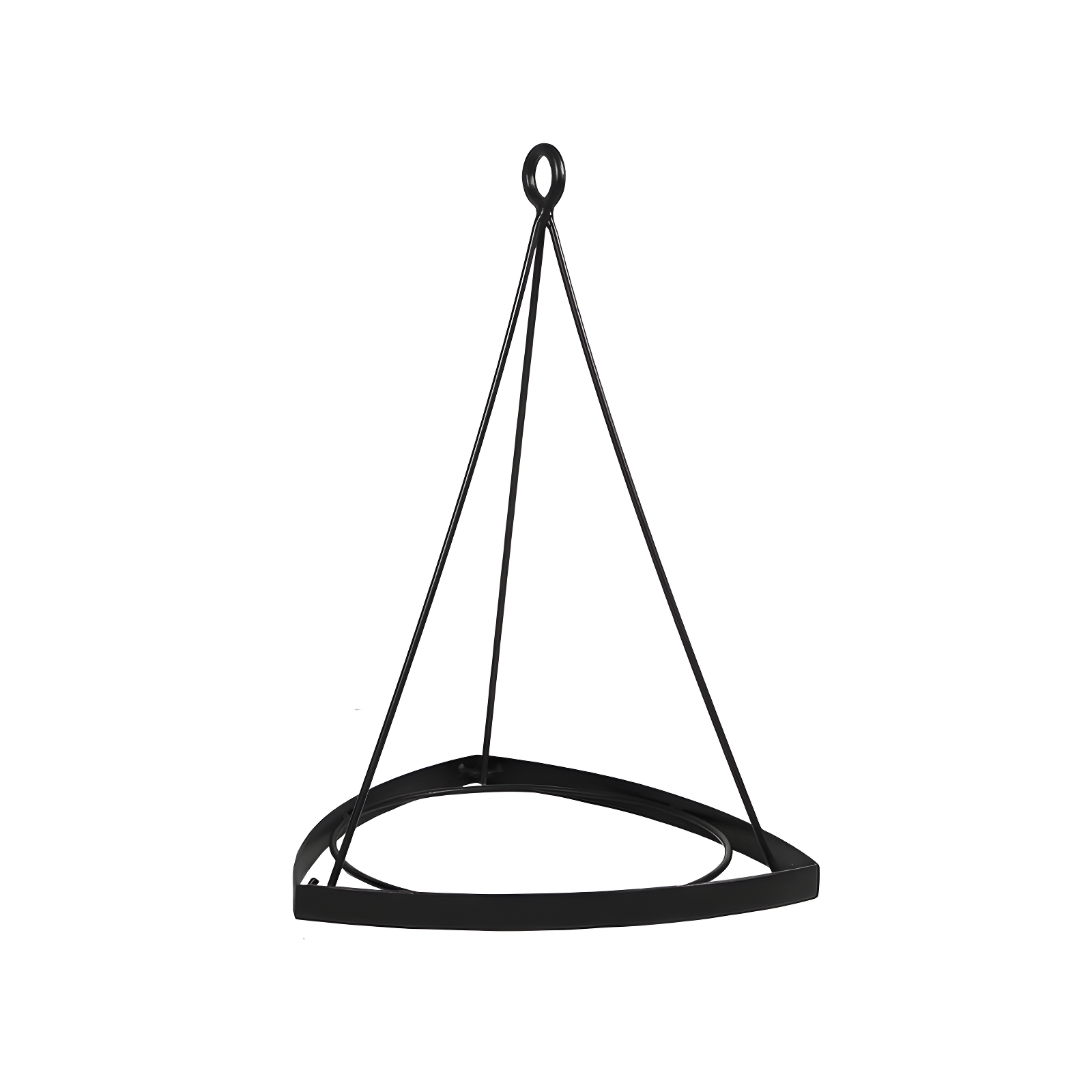 Black Wrought Iron Contemporary Plant Hanger, 24-inch