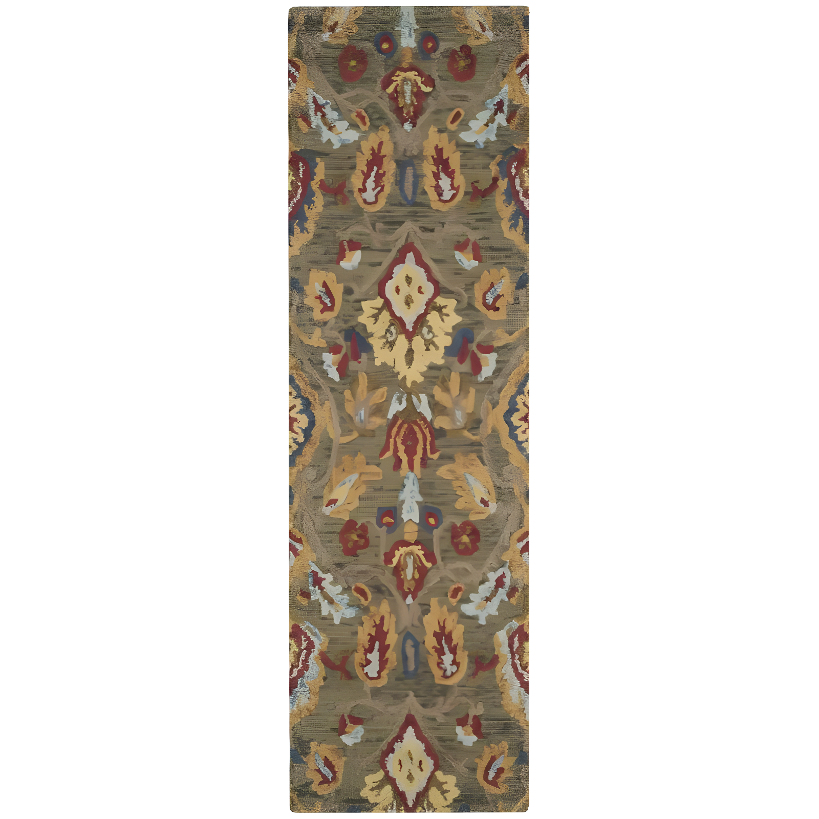 Floral Elegance Hand-Tufted Wool Runner Rug in Green/Multi - 2'3" x 12'