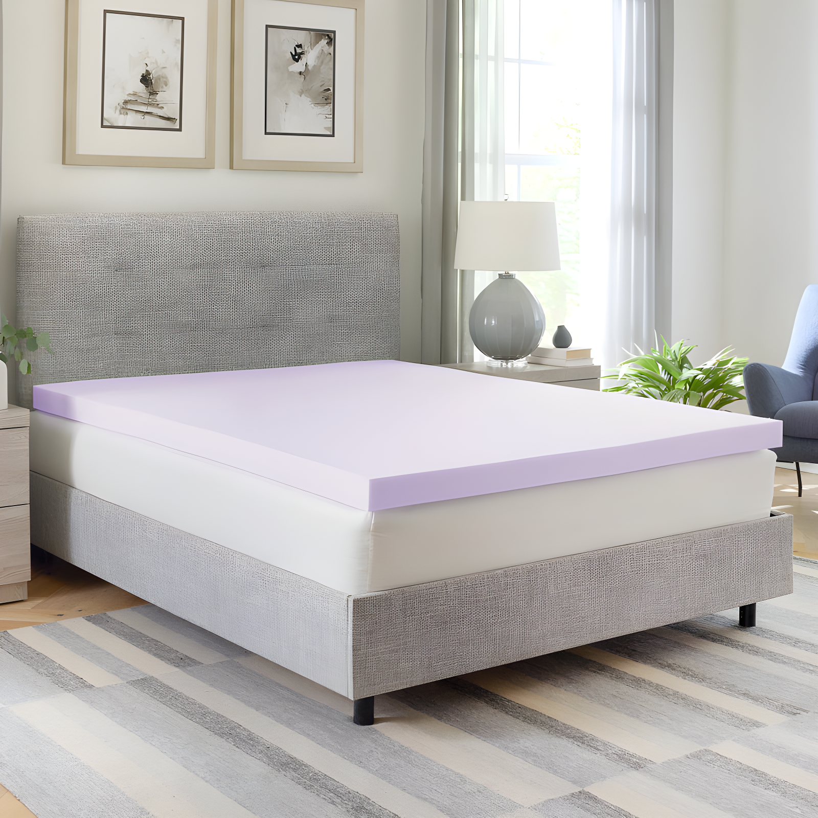 Twin Lavender Infused Memory Foam Mattress Topper