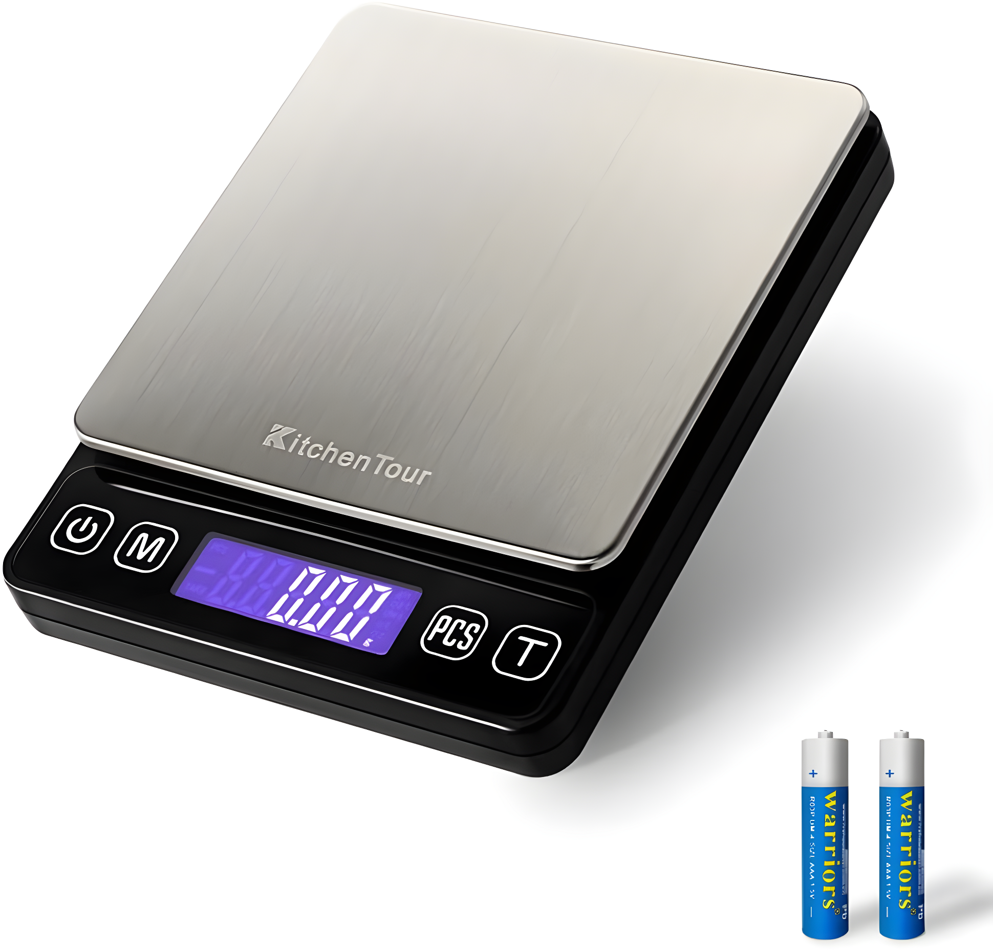 Compact Stainless Steel Digital Kitchen Scale with LCD Display