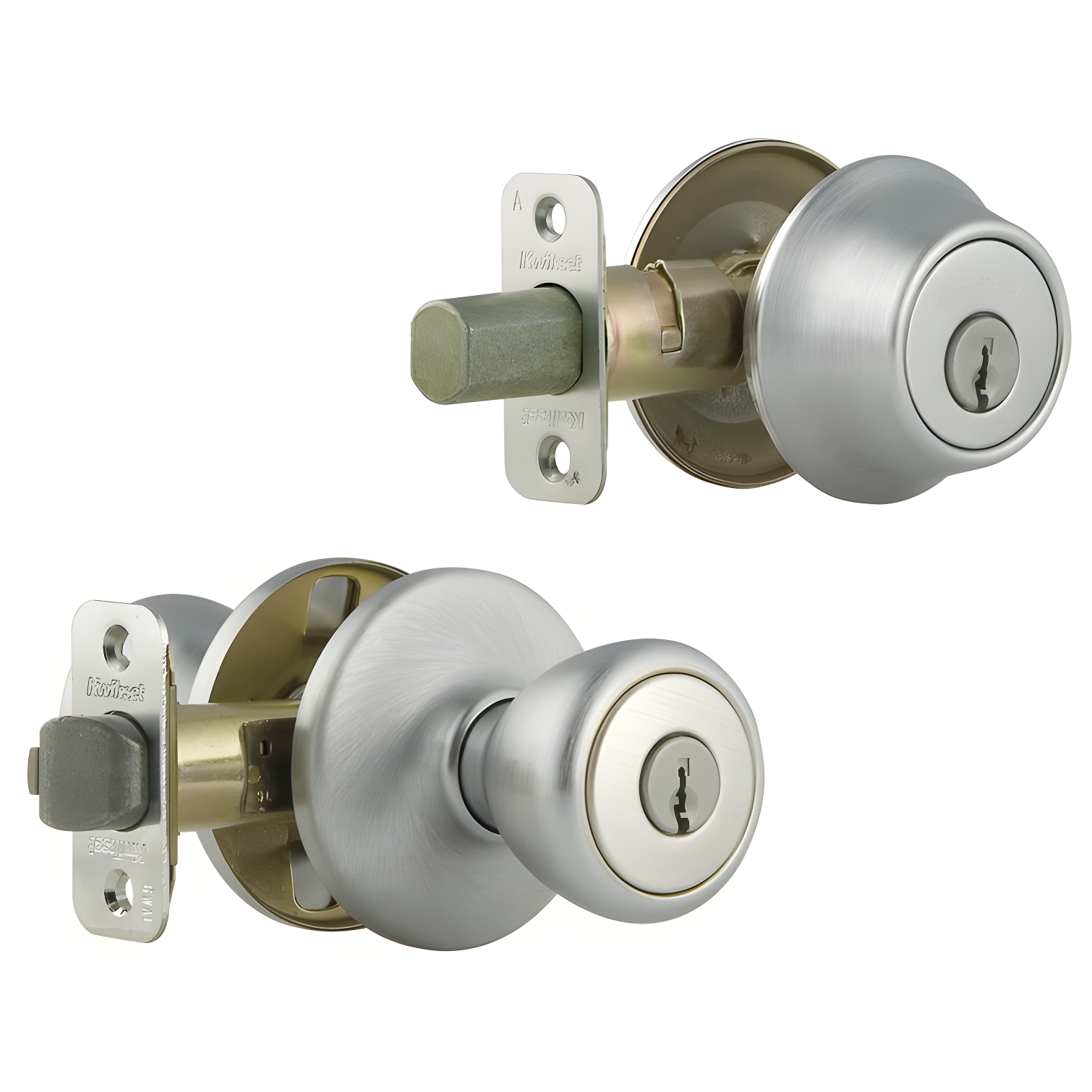 Tylo Satin Chrome Single Cylinder Entry Door Knob and Deadbolt