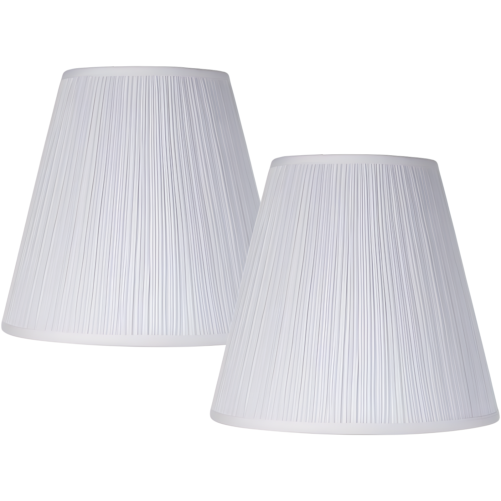 Set of 2 Traditional White Pleated Empire Lamp Shades 9"x16"