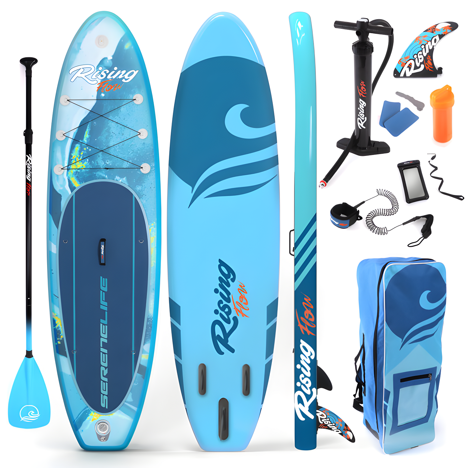 Beach Blue Inflatable Stand Up Paddle Board with Accessories