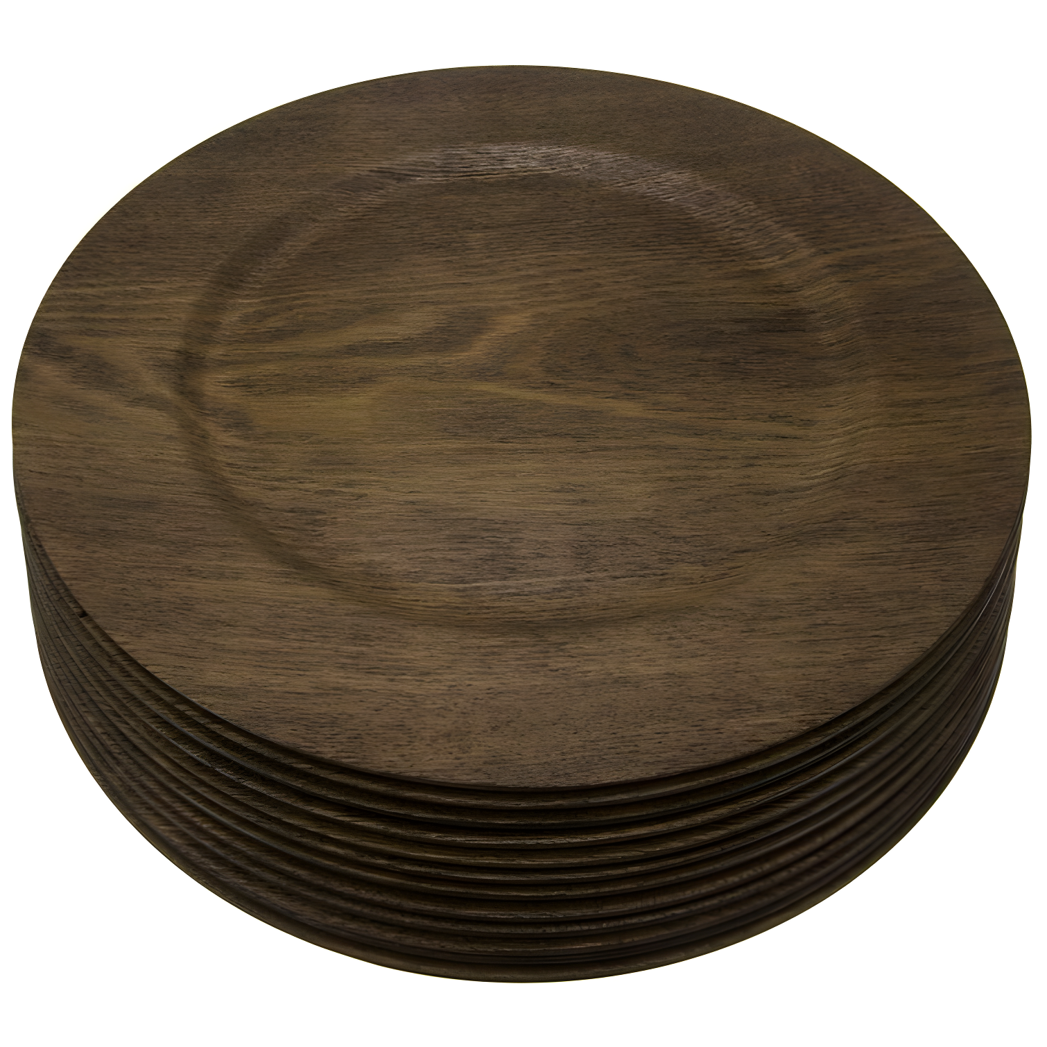 Feri 13" Brown Melamine Wood Finish Charger Plates