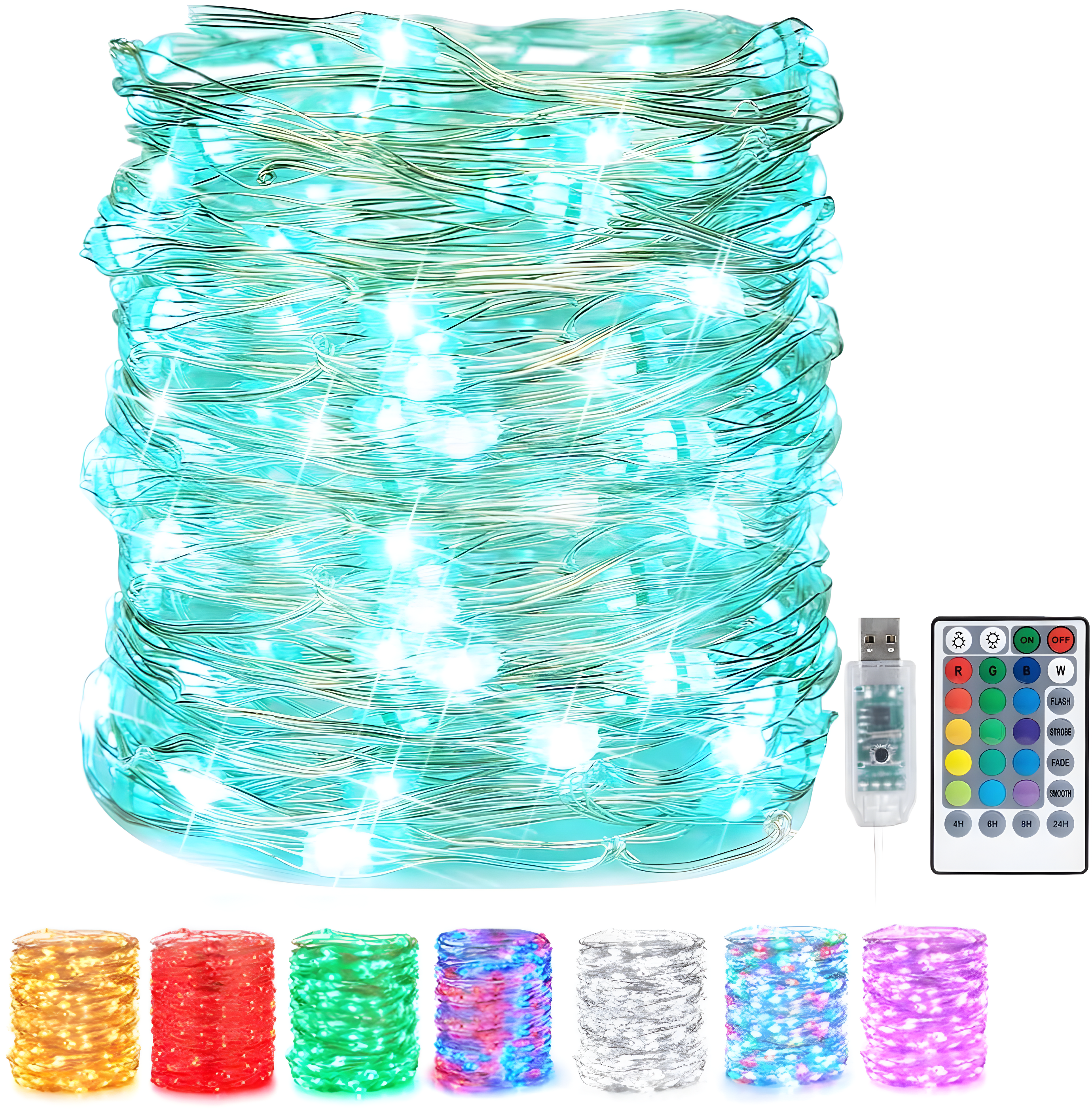 33FT Color-Changing LED Fairy String Lights with Remote