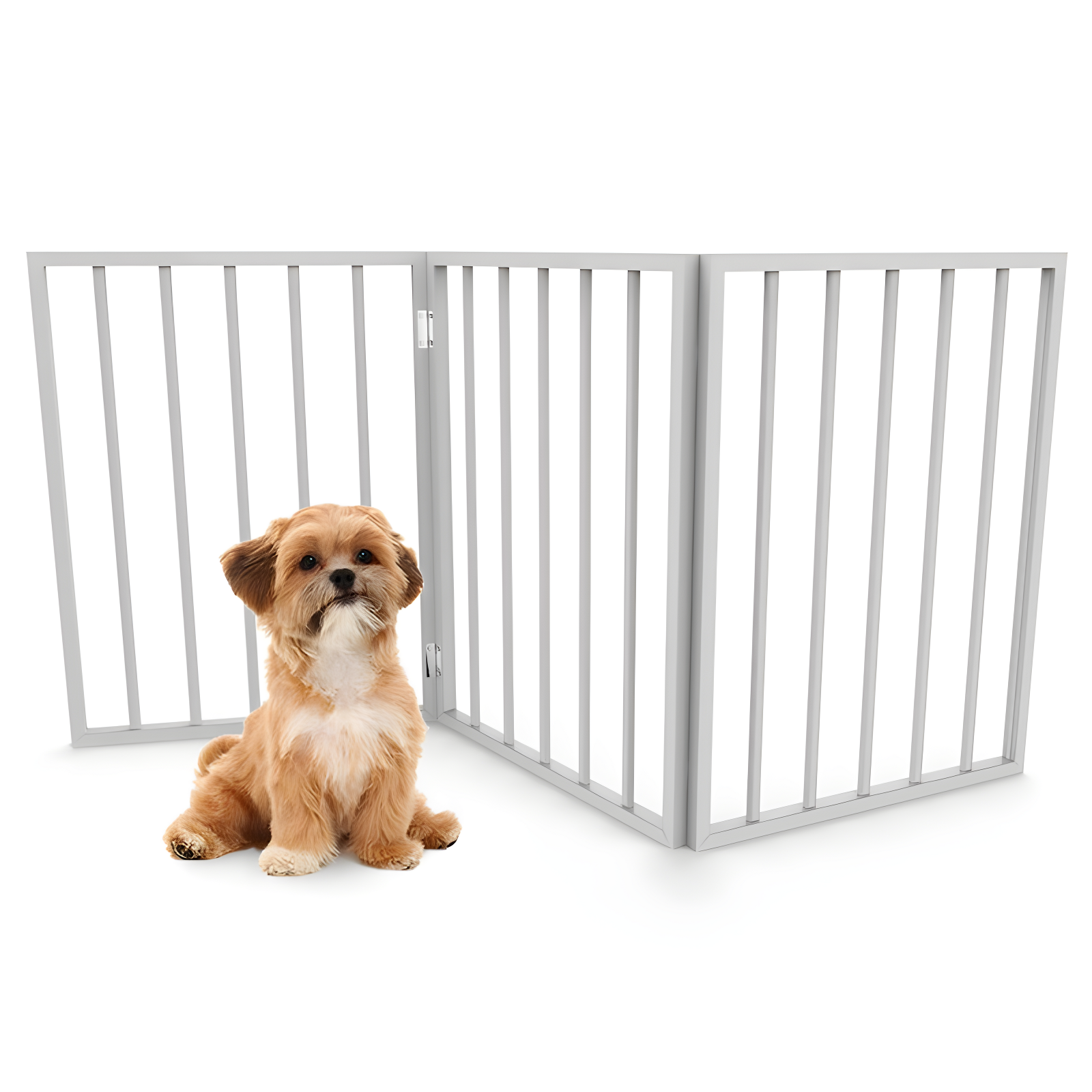 White Freestanding Metal and Plastic Pet Gate, 54" x 24"