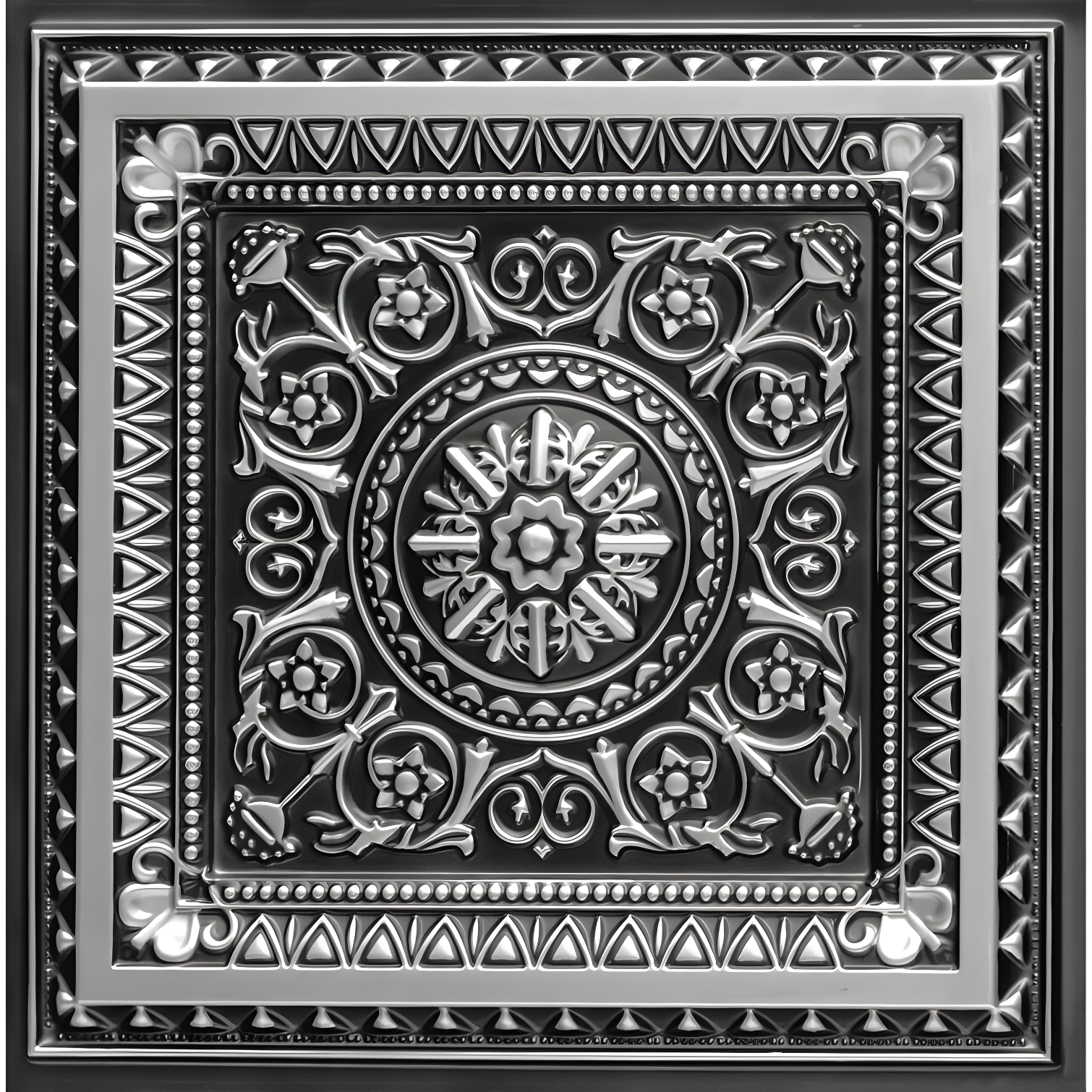 Antique Silver 24'' PVC Decorative Ceiling Tile