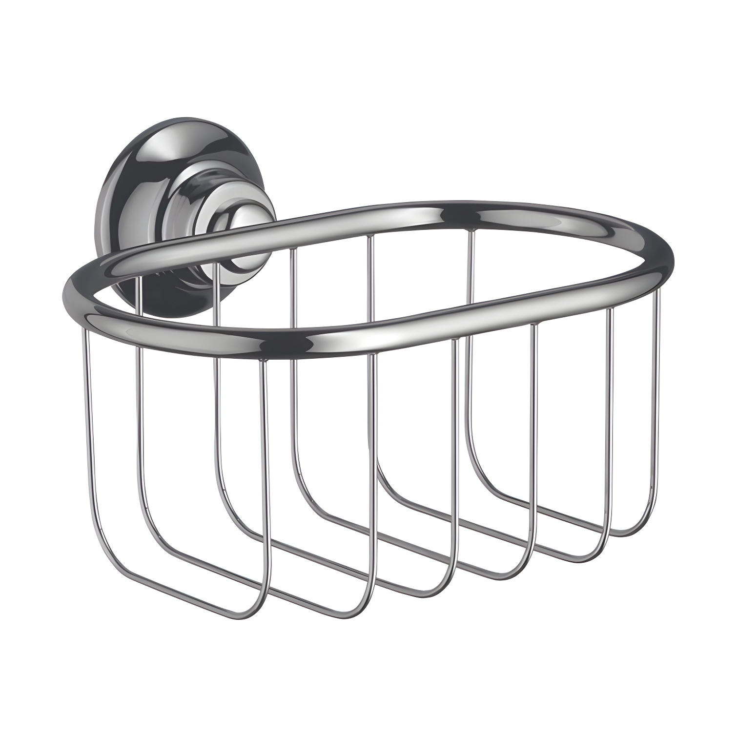 Polished Nickel Modern Wall Mount Shower Basket