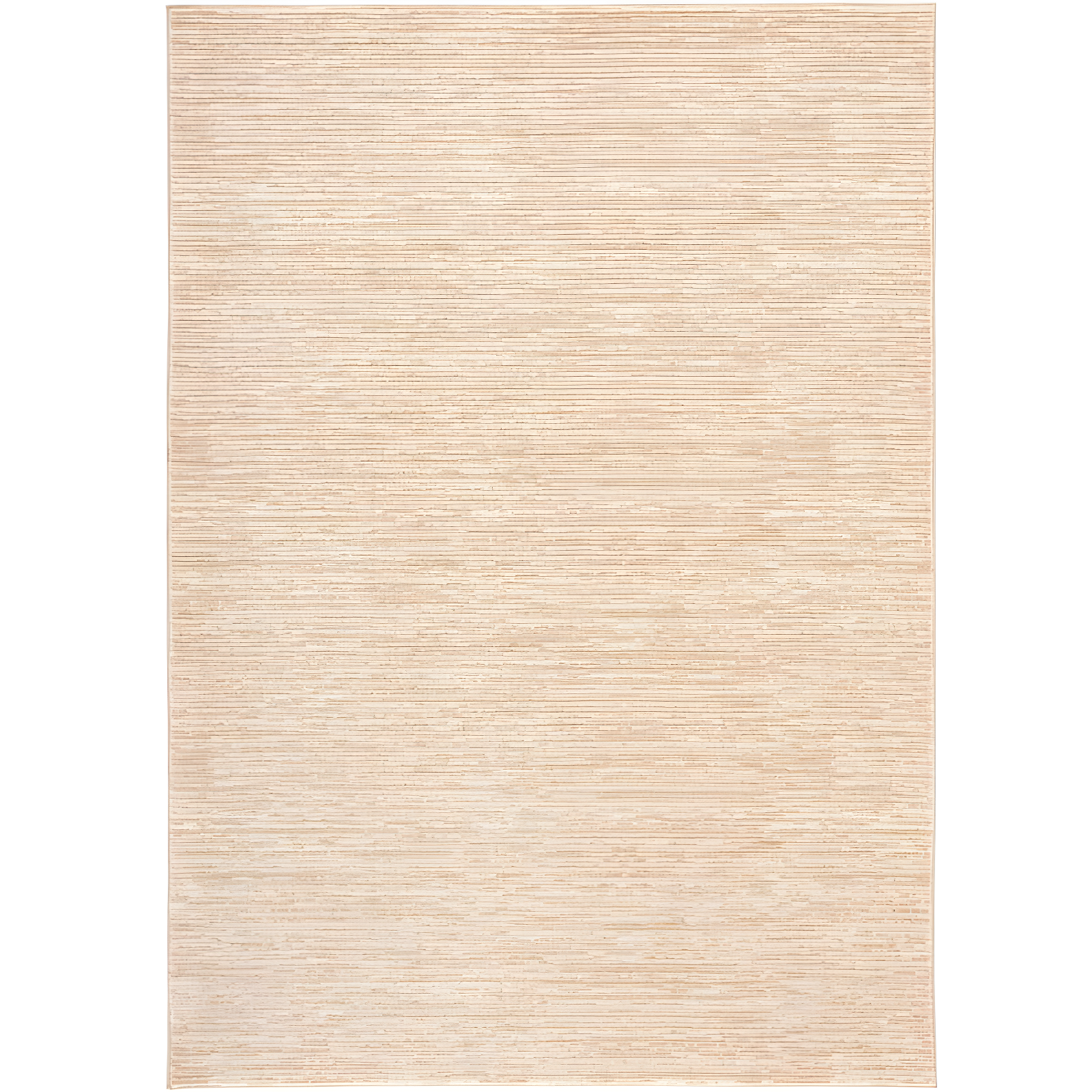 Beige 4' x 6' Hand-Knotted Synthetic Area Rug