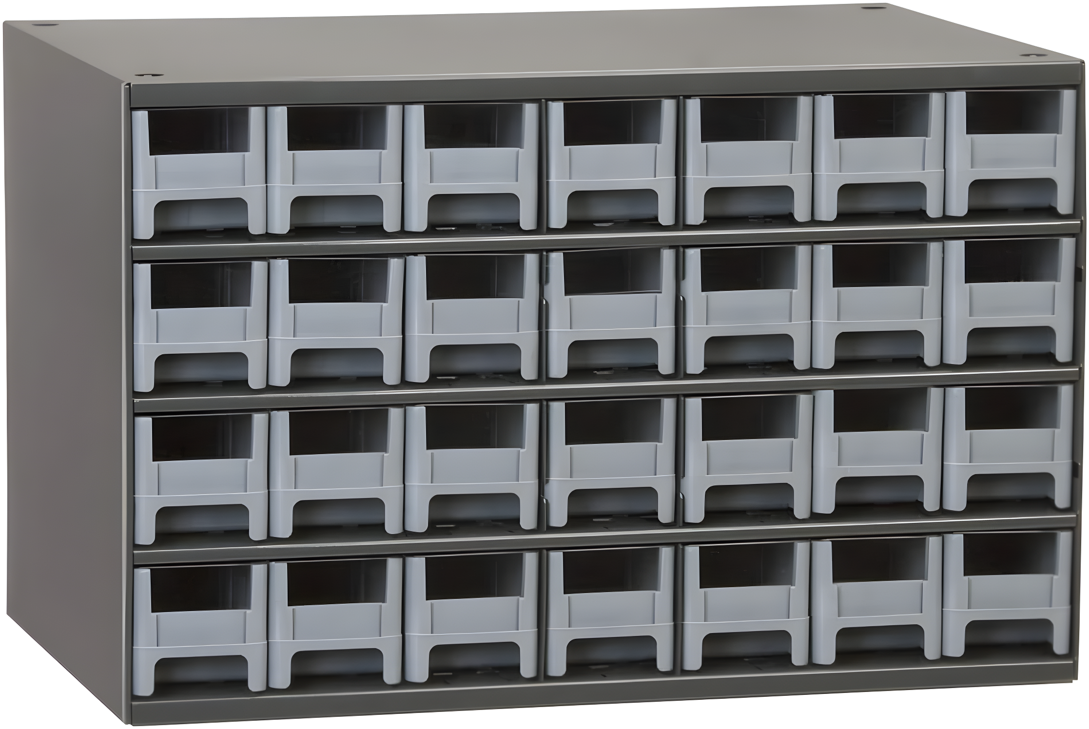 Gray Powder Coated Steel 28-Drawer Storage Cabinet