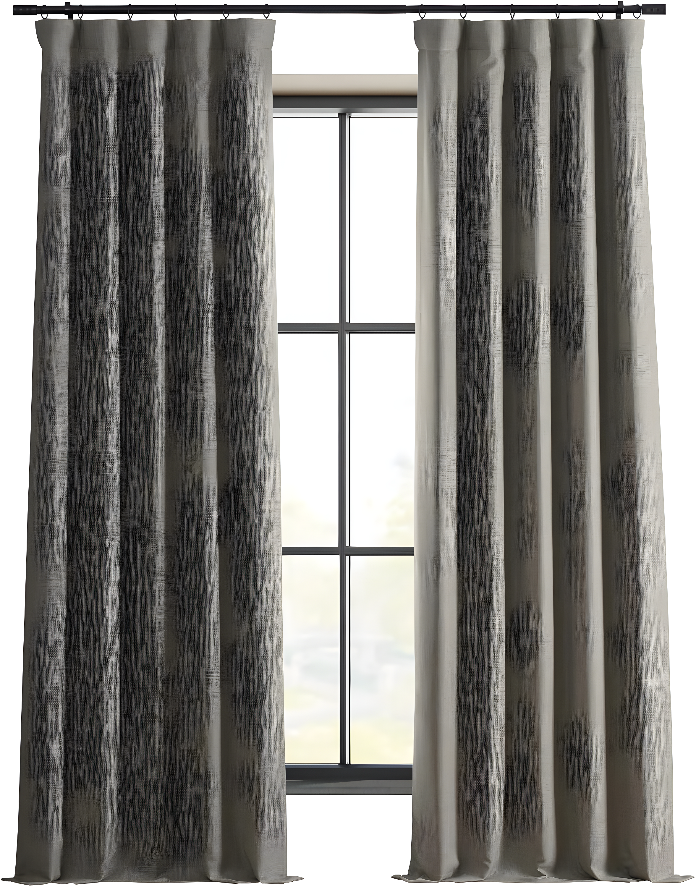 Destination Slate Gray Faux Linen Blackout Curtain Panel, 50" x 84"